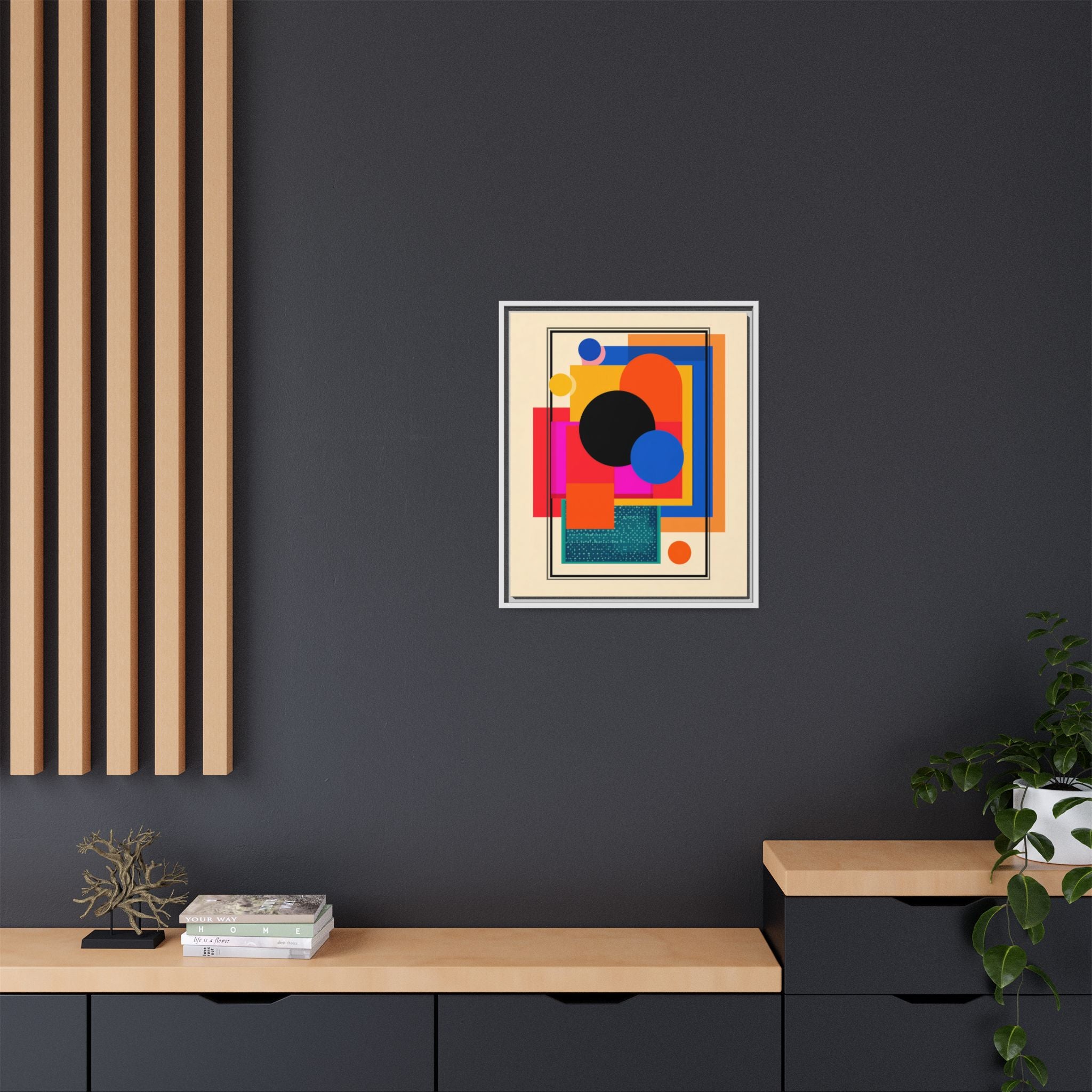 Geometric Harmony: Abstract Color Blocks, Mid-Century Modern Design, Minimalist Art Composition   |   Custom Orders Accepted