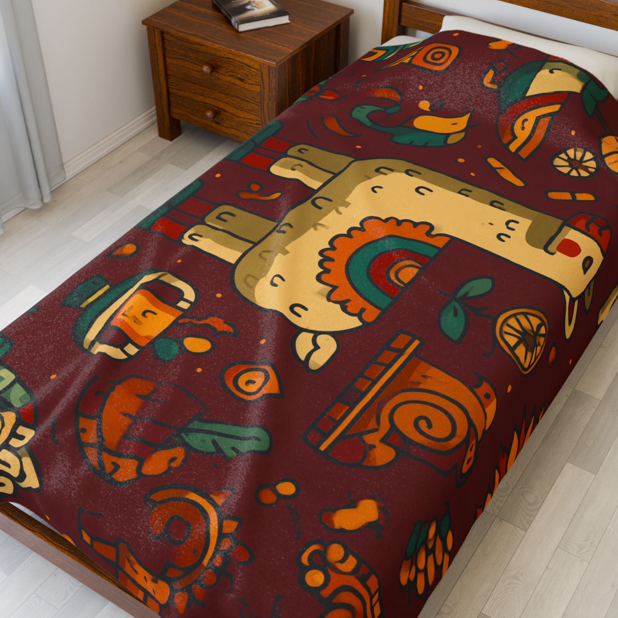 Andean Dreamscape Quilt Doona Duvet Cover : Folkloric Llama Journey, Peruvian Geometric Folk Art   |   Custom Orders Accepted