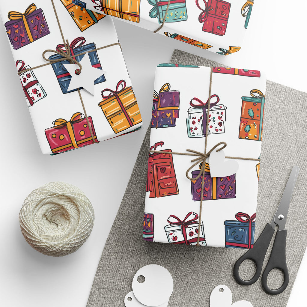 Colorful Gift Wrapping Papers, Holiday Decor, Birthday, Christmas, Party Supplies, Festive Gift Wrap