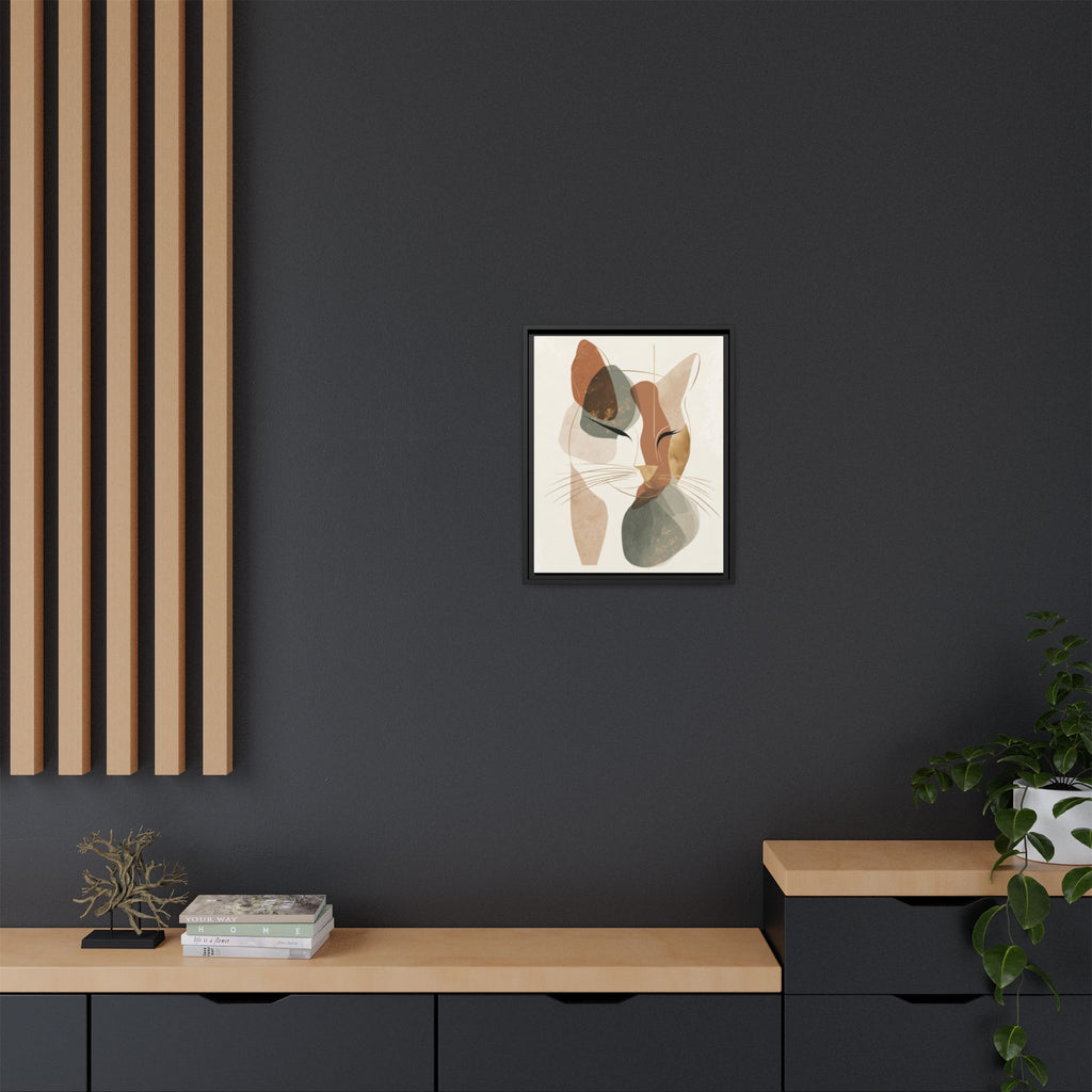 Feline Geometry: Abstract Cat Portrait, Minimalist Earth Tones   |  Personalized & Custom Orders Available