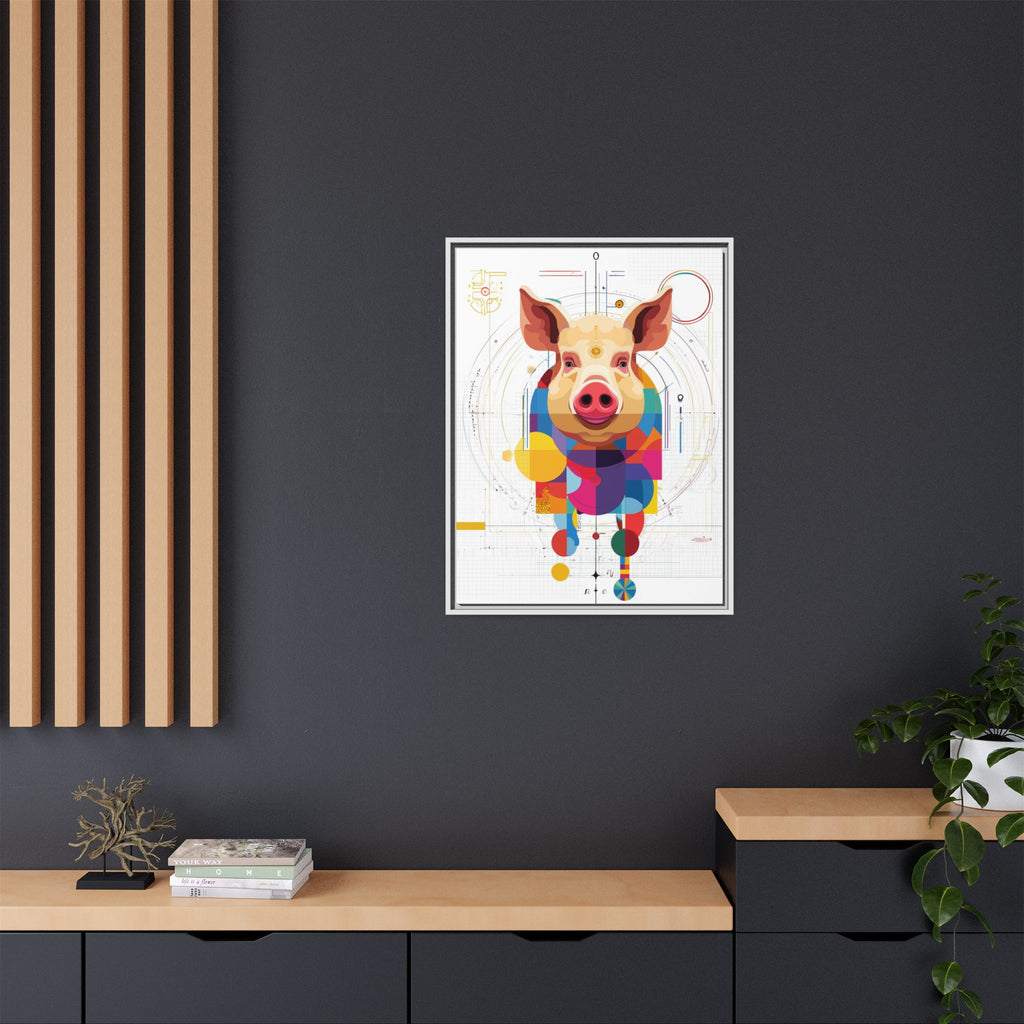 Geometric Pig: Digital Cubist Portrait, Mathematical Animal Abstraction   |    Custom Orders Available
