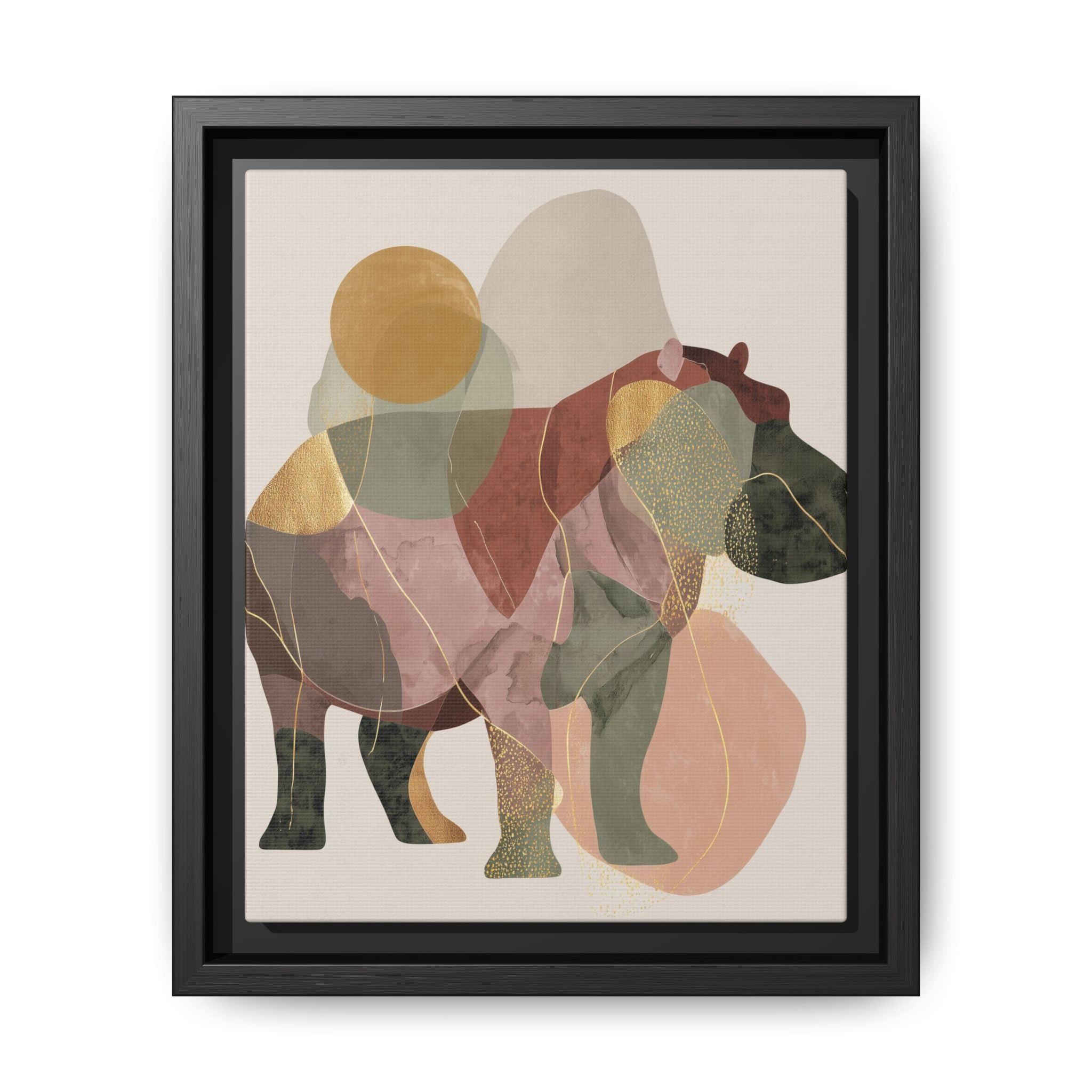 Geometric Harmony: Abstract Hippo Silhouette, Modern Minimalist Animal Art   |    Custom Orders Available