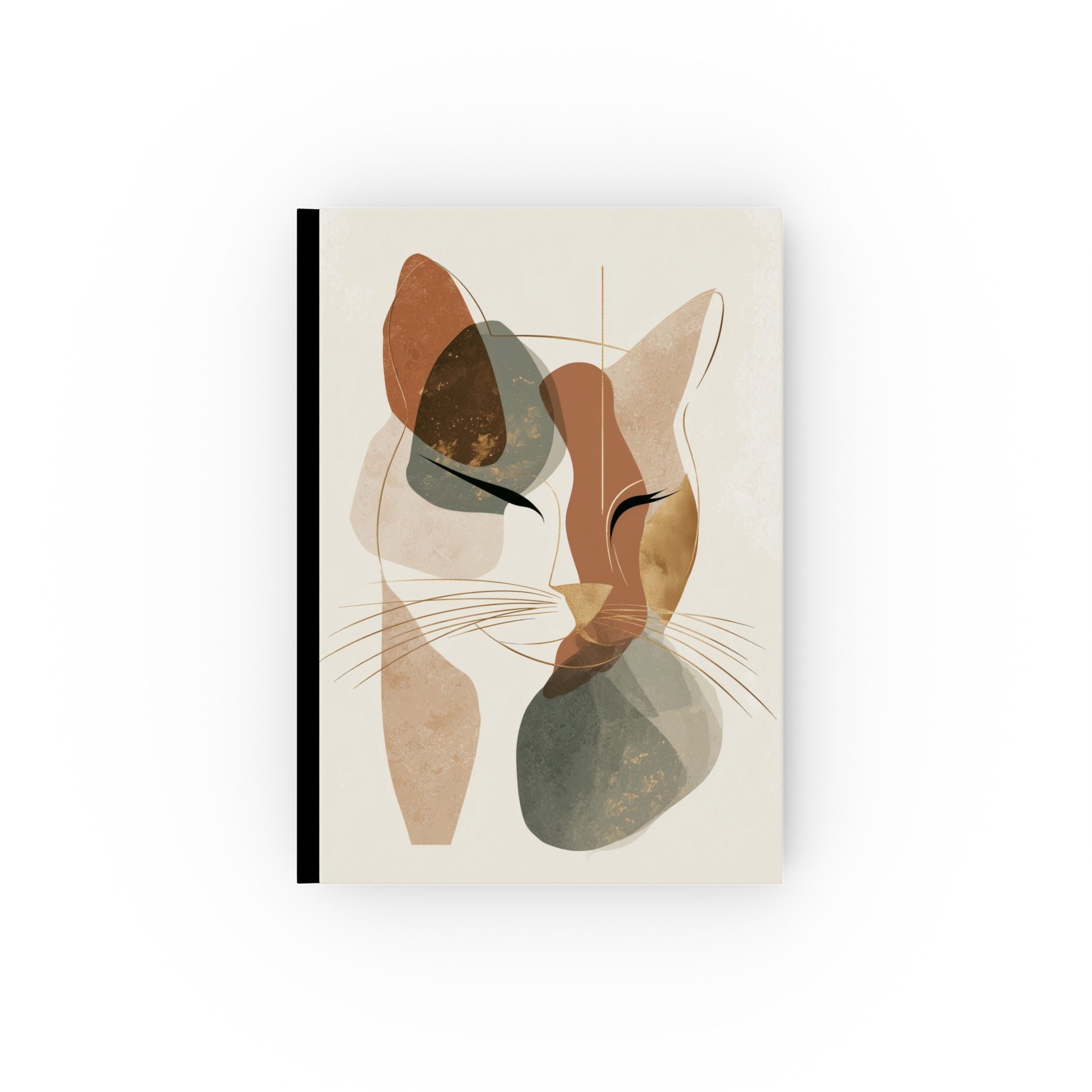 Personalized Cat Journal    |  Whiskers in Geometry: Mid-Century Modern Cat, Minimalist Organic Shapes, Abstract Feline Portrait