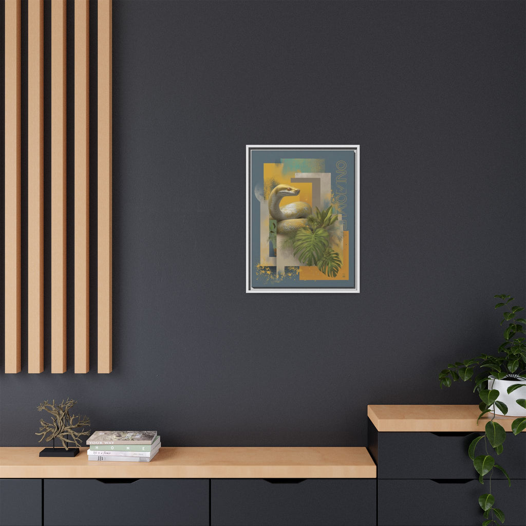 Serpent in Geometry: Tropical Albino Snake Portrait, Modern Botanical Illustration   |    Custom Orders Available