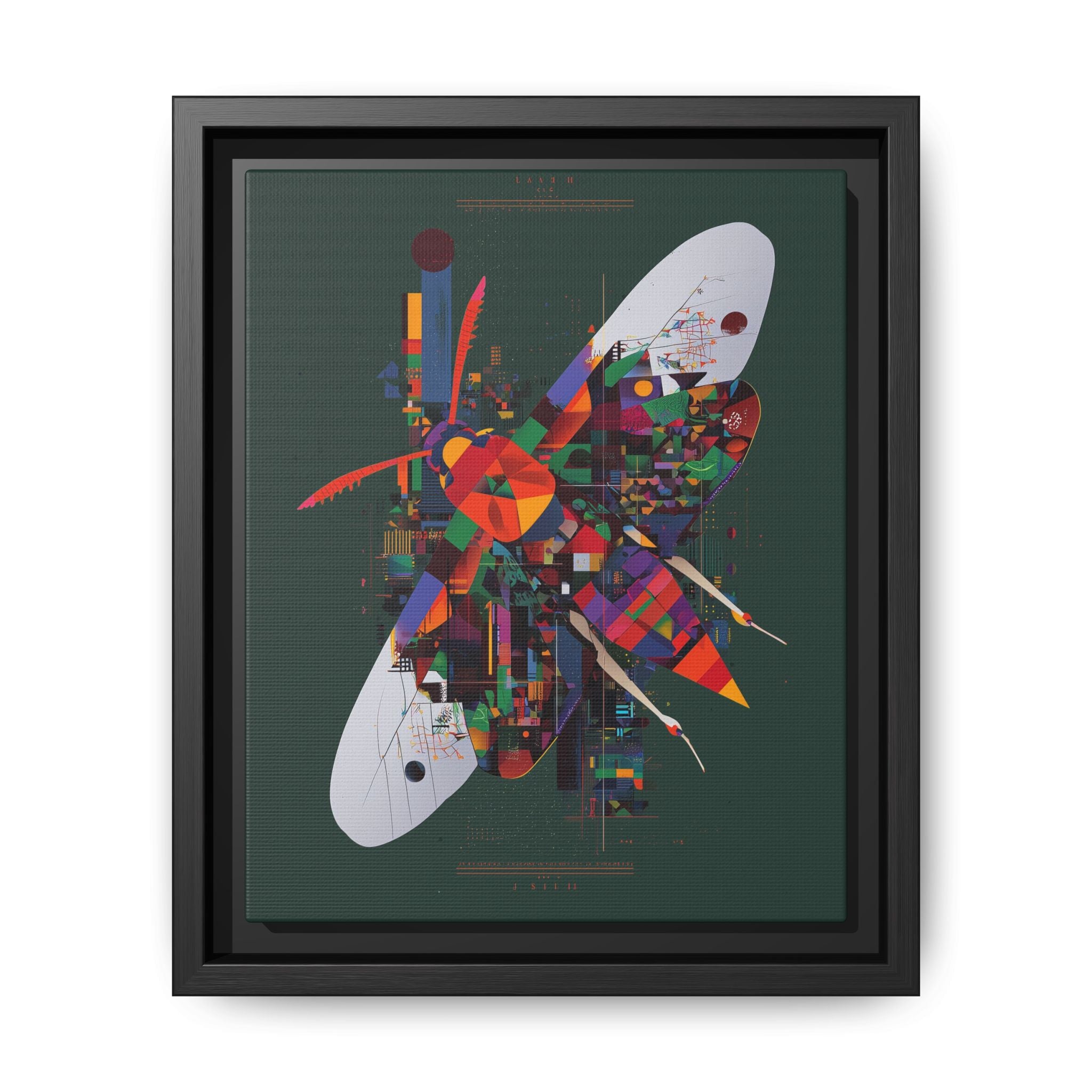 Geometric Metamorphosis Framed Print: Urban Nature Mosaic, Abstract Butterfly Fragments   |  Personalized & Custom Orders Available
