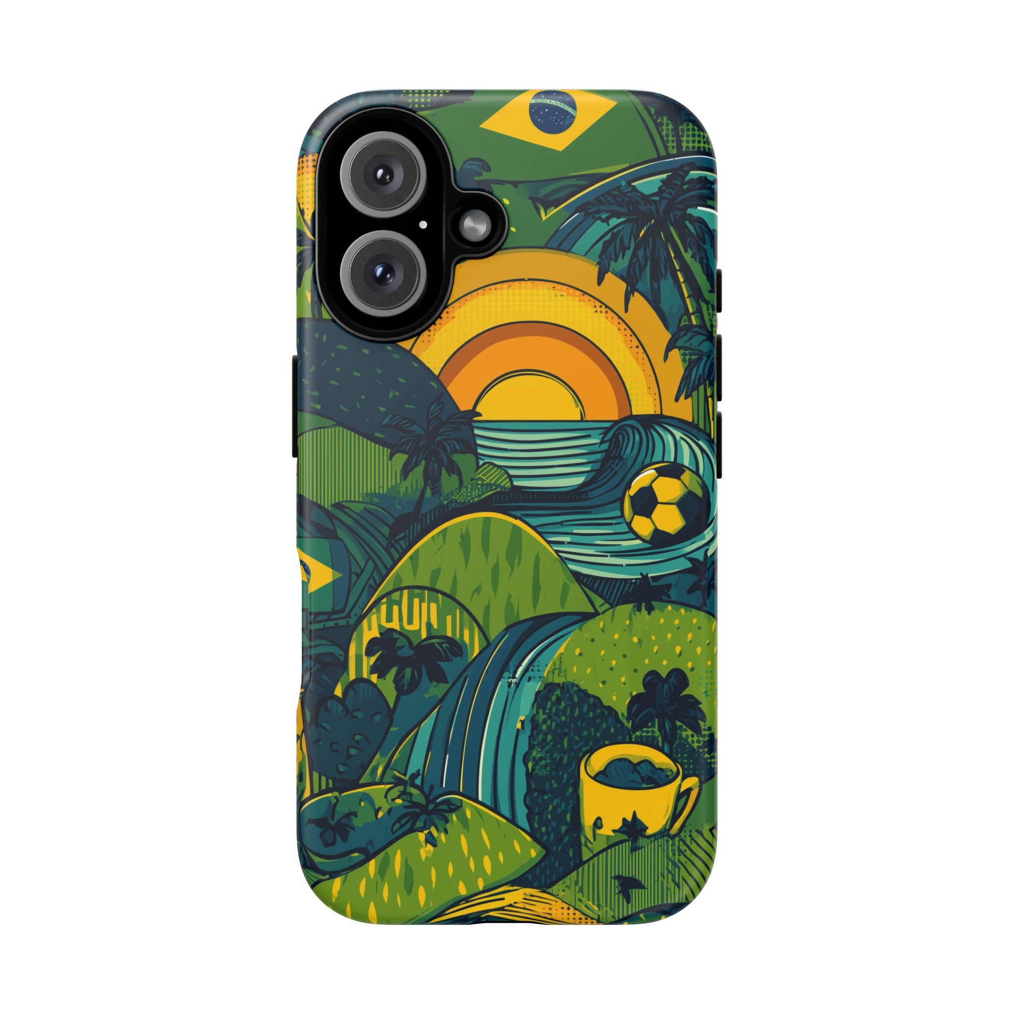 Brazil Tough Cases: Sporty Tropical Phone Case, Fun Beach Vibe Phone Accessory, Summer Travel Gift, Colorful Phone Cover, Casual Style Tech