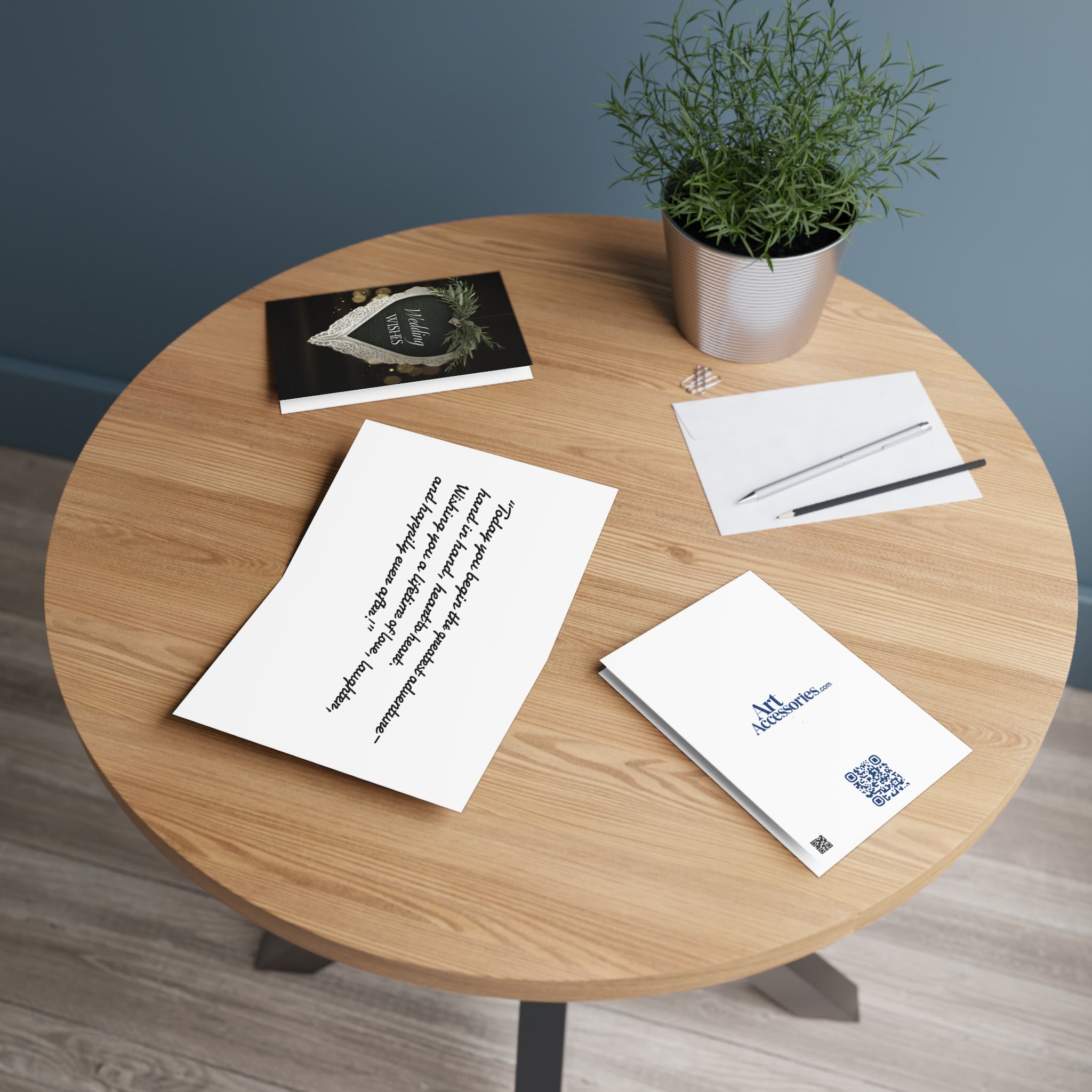 Wedding Wishes Greeting Card — Elegant Heart Lace Design