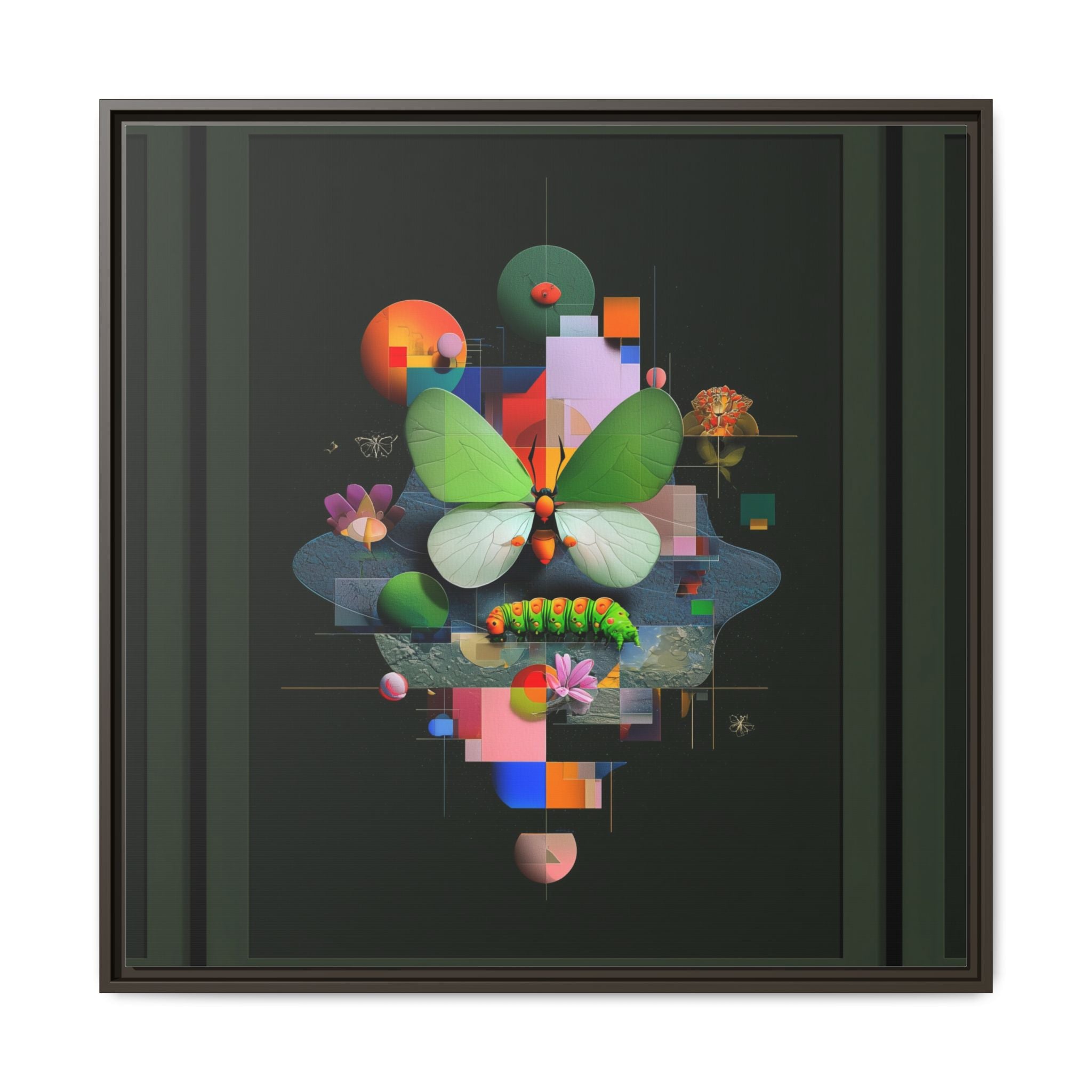 Metamorphosis Geometry Framed Print : Digital Nature Synthesis, Butterfly Abstraction   |  Personalized & Custom Orders Available