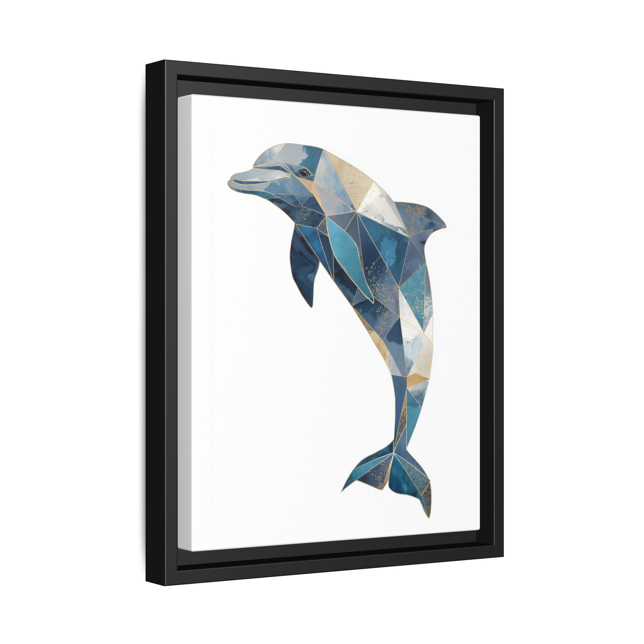 Geometric Dolphin Mosaic Framed Print , Contemporary Marine Art   |  Personalized & Custom Orders Available