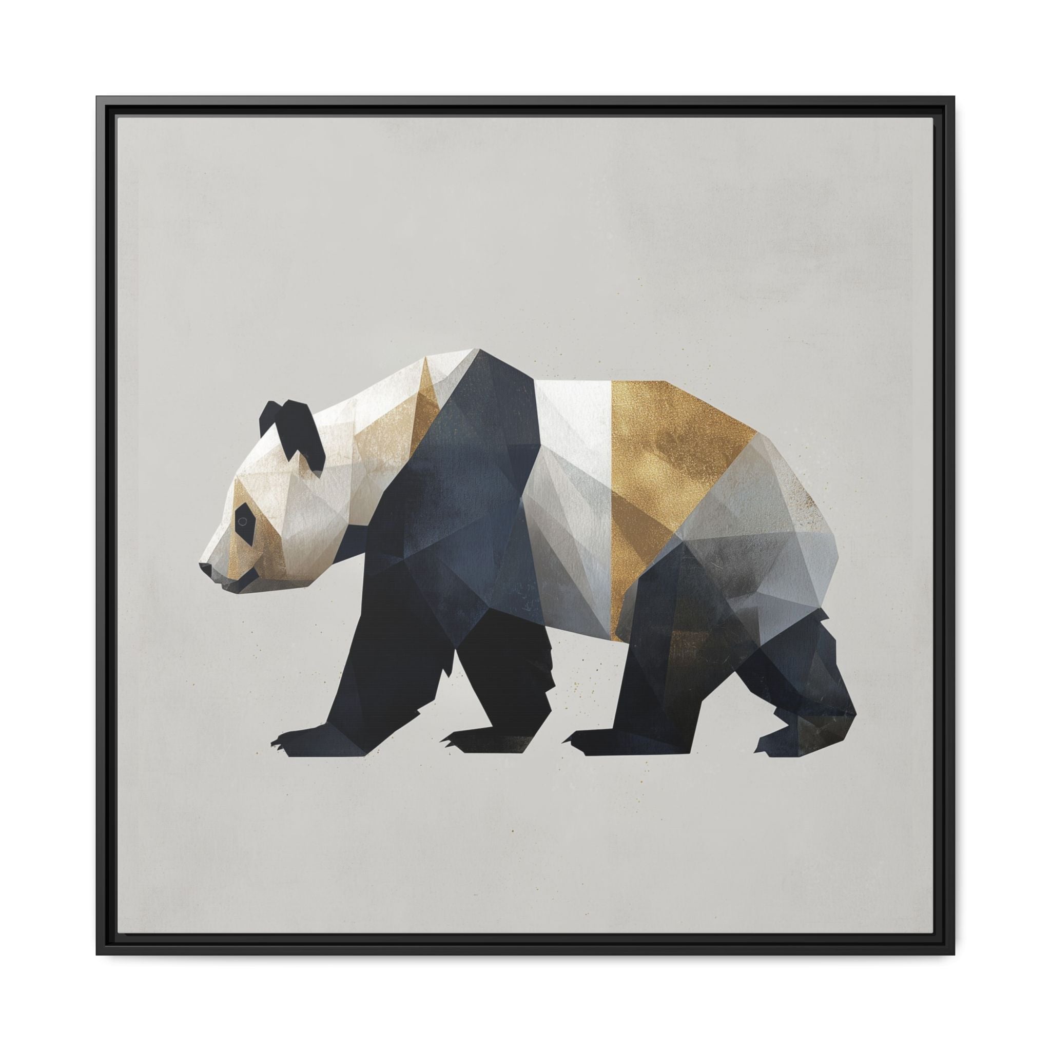 Geometric Panda: Low-Poly Digital Art, Metallic Contemporary Design   |  Personalized & Custom Orders Available