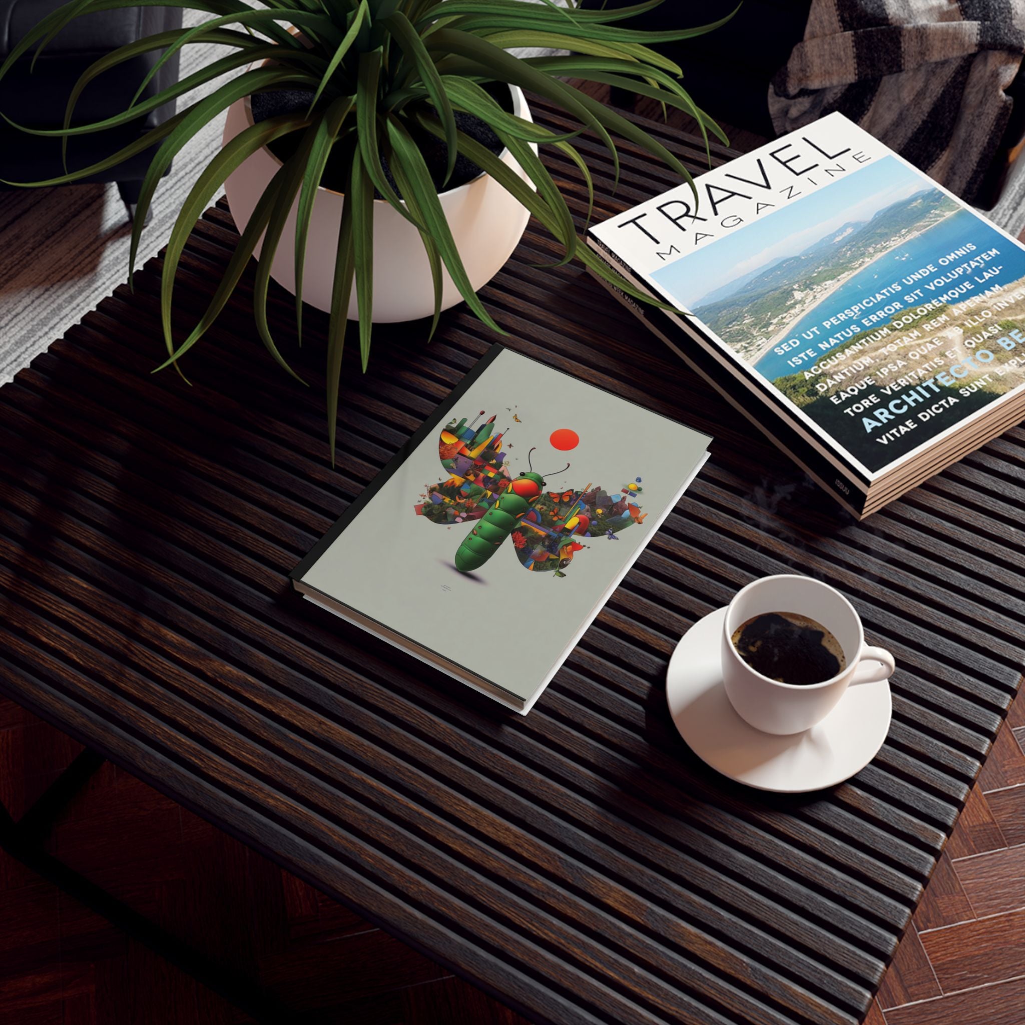 Metamorphosis of Form: Geometric Butterfly Landscape, Digital Surrealist Illustration Personalized Journal   |