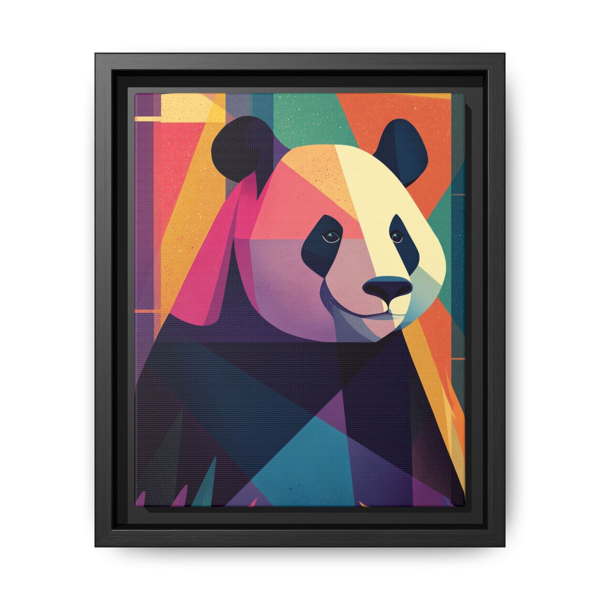 Geometric Panda Framed Print : Cubist Wildlife Portrait, Colorful Abstract Interpretation   |  Personalized & Custom Orders Available