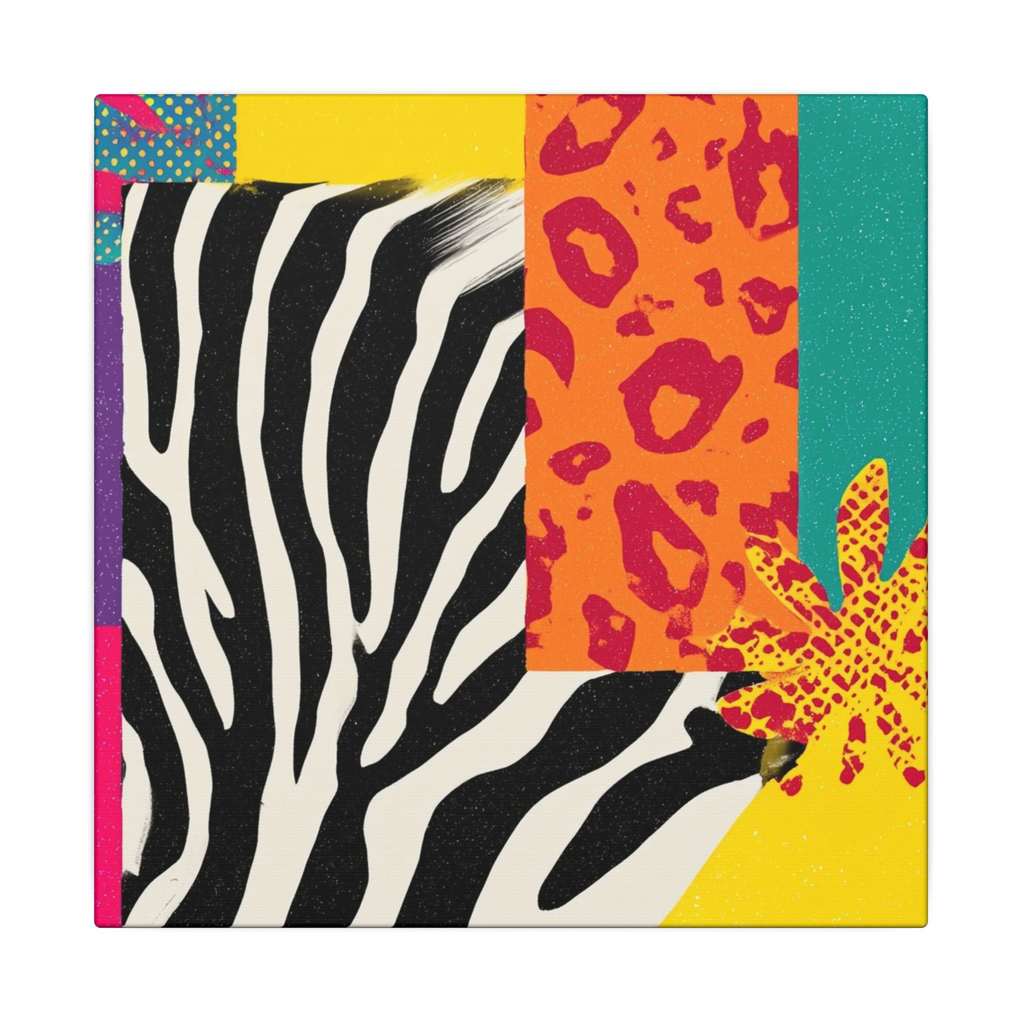 Copy of Pop Geometry: Zebra Leopard Fusion, Geometric Color Block, Modern Abstract Design   |   Custom Orders Accepted