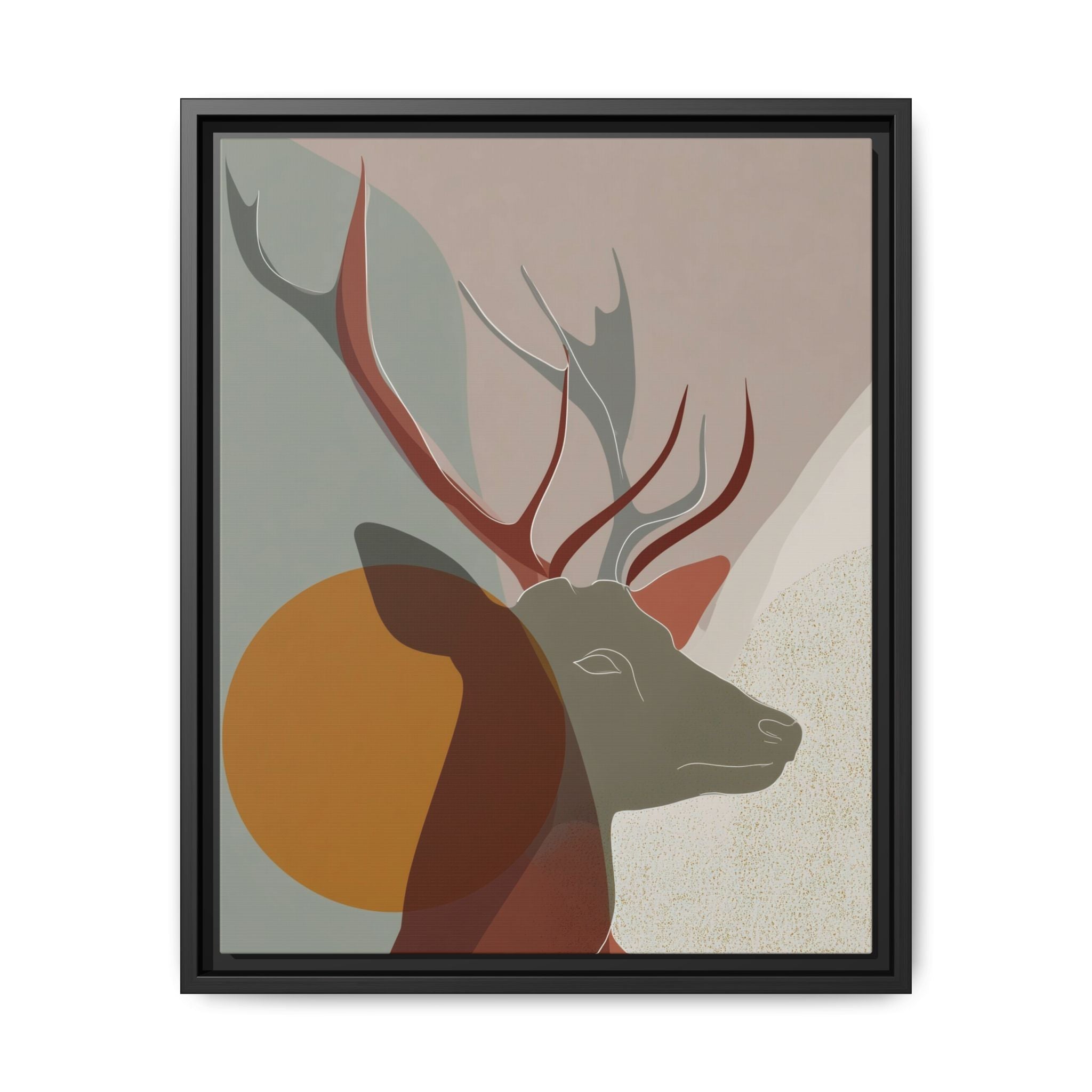 Rustic Reverie Framed Print : Minimalist Deer Profile, Contemporary Graphic Art Print   |  Personalized & Custom Orders Available
