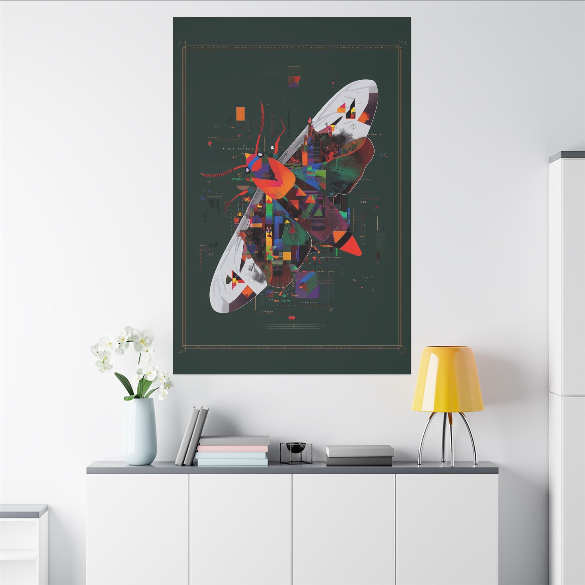 Geometric Butterfly: Digital Fragmentation, Chromatic Abstract Design   |    Custom Orders Available