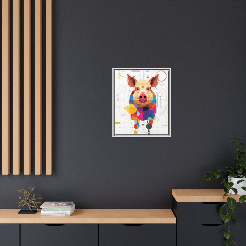 Geometric Pig: Digital Cubist Portrait, Mathematical Animal Abstraction   |    Custom Orders Available