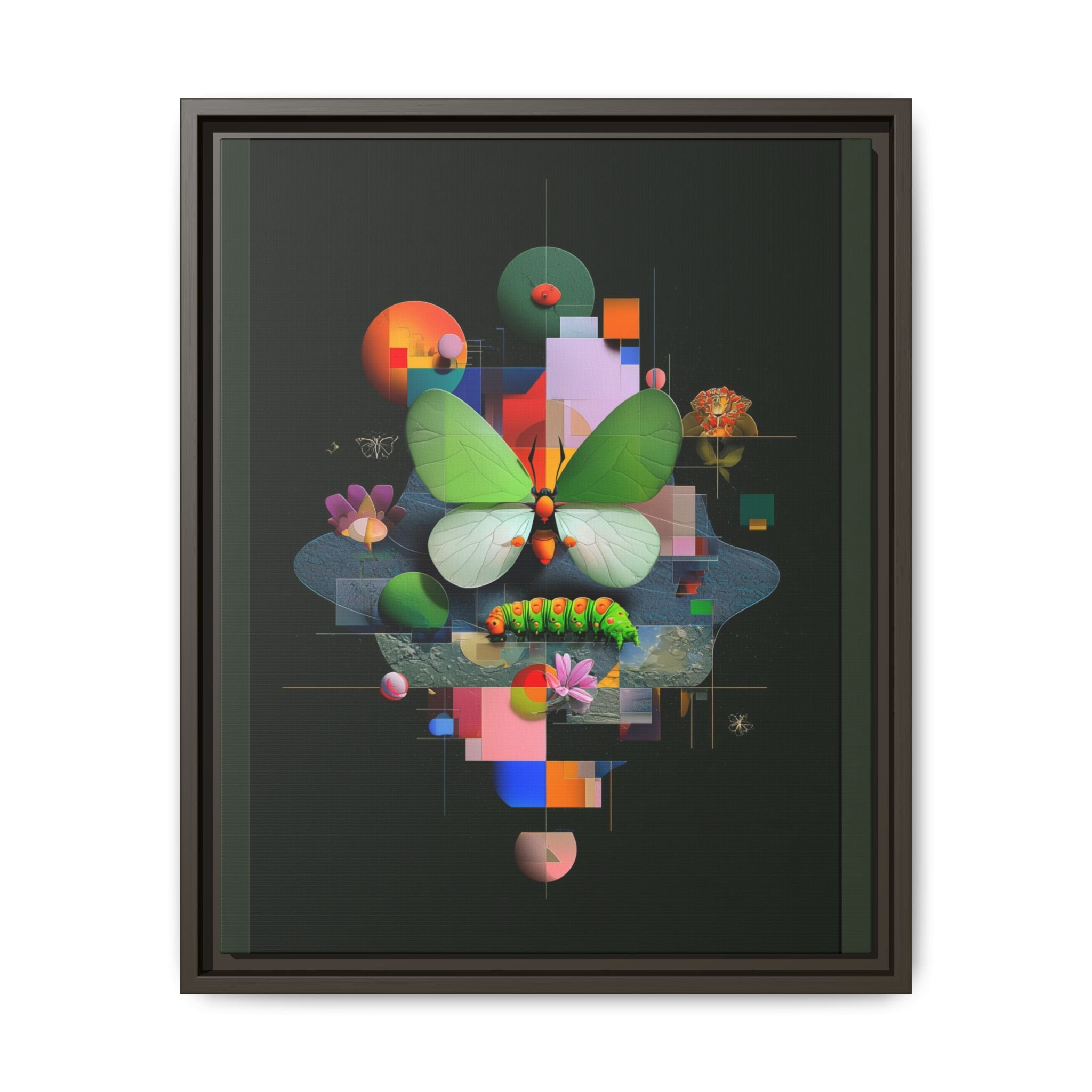 Metamorphosis Geometry Framed Print : Digital Nature Synthesis, Butterfly Abstraction   |  Personalized & Custom Orders Available