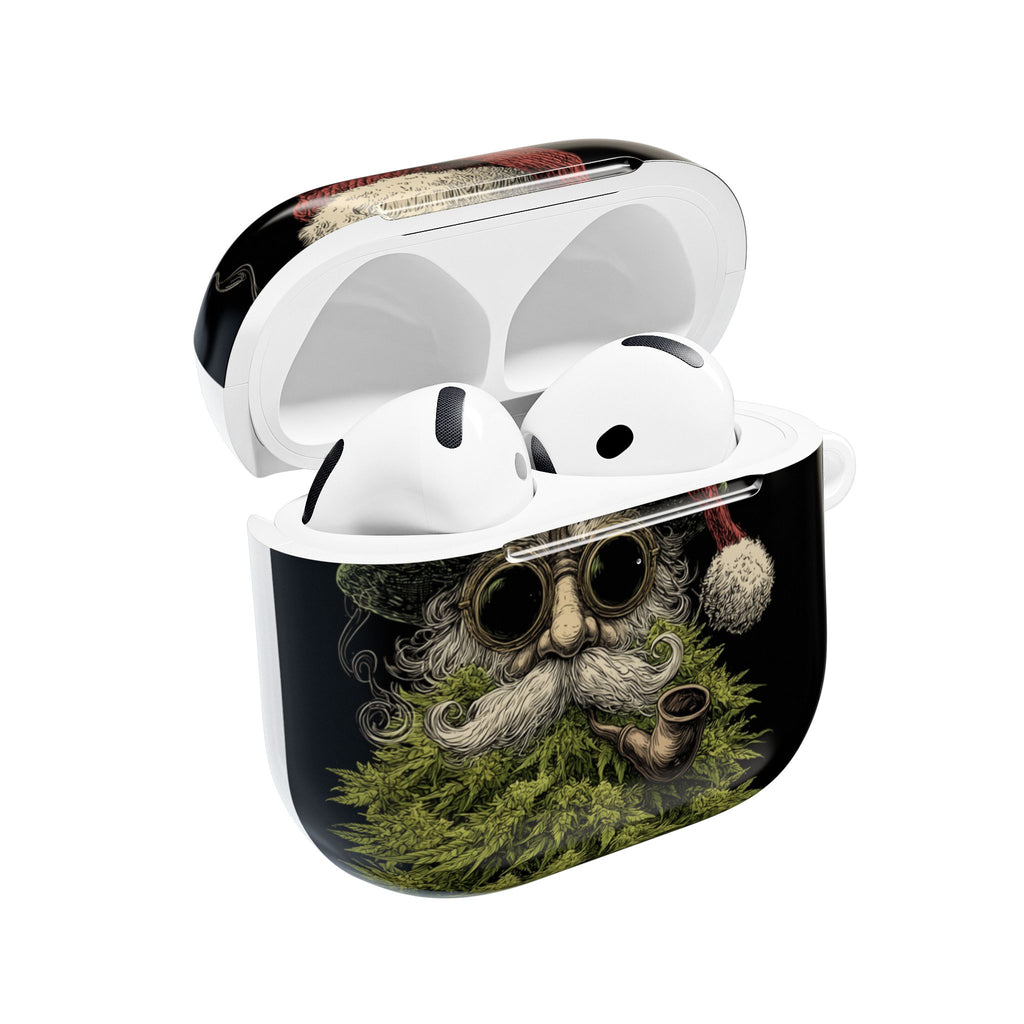 Festive Smoking Santa AirPod Case, Christmas Gift, Holiday Accessory, Trendy Tech Cover, Unique Earbud Holder