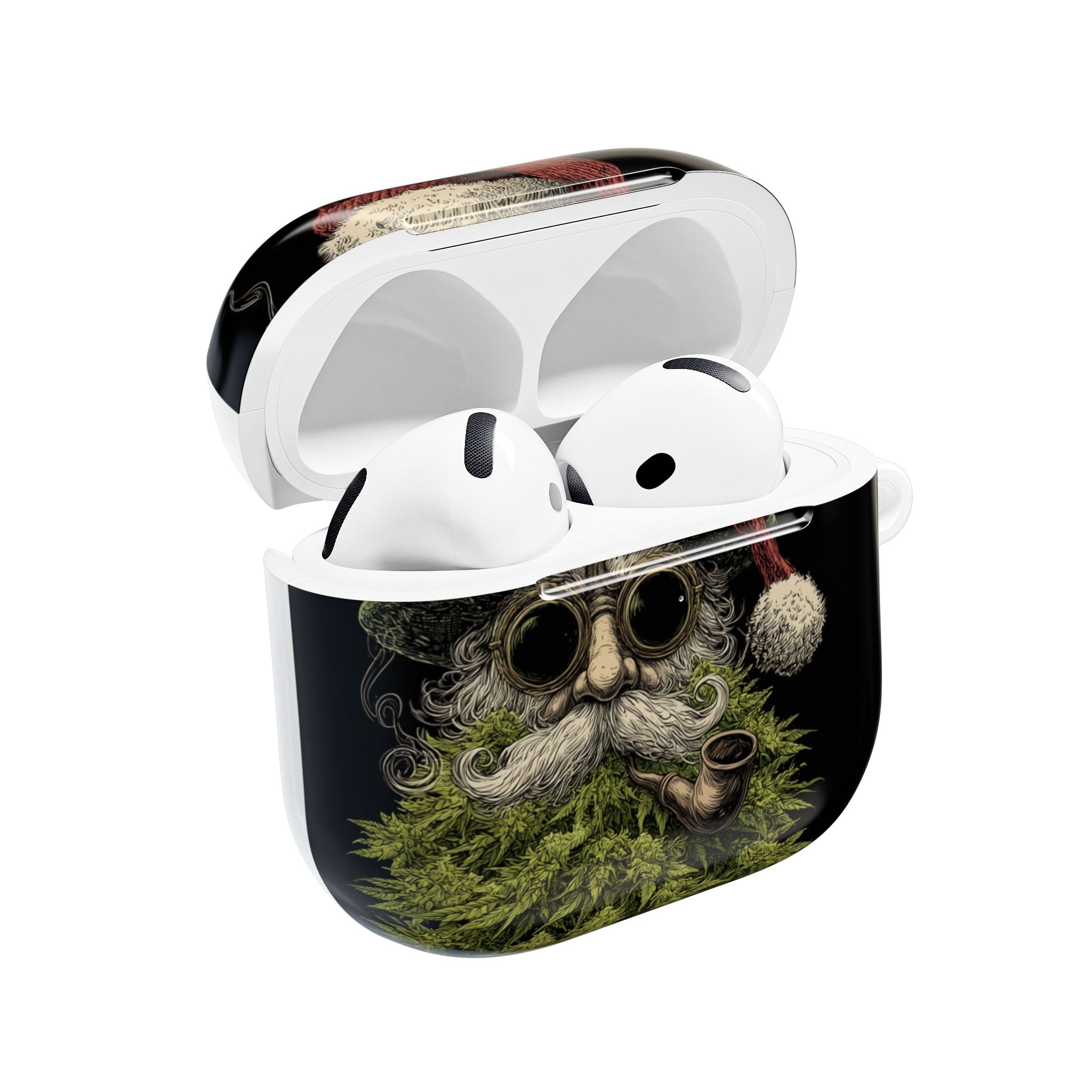 Festive Smoking Santa AirPod Case, Christmas Gift, Holiday Accessory, Trendy Tech Cover, Unique Earbud Holder
