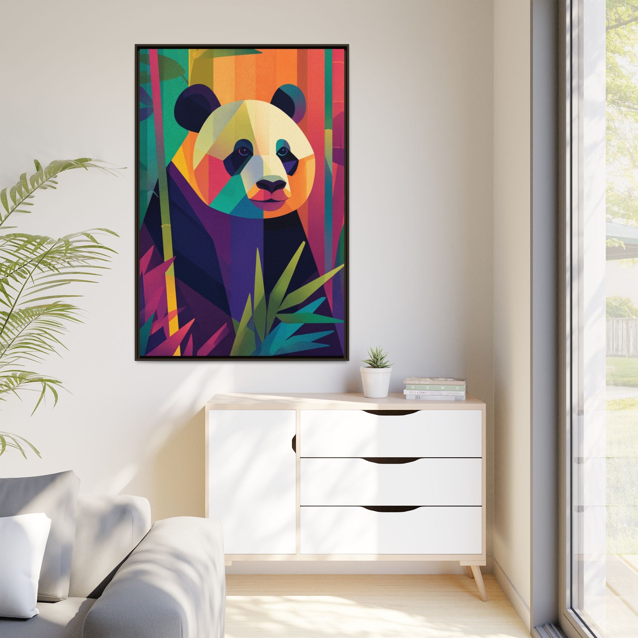 Geometric Panda Framed Print : Kaleidoscope Panda, Digital Art Illustration   |  Personalized & Custom Orders Available