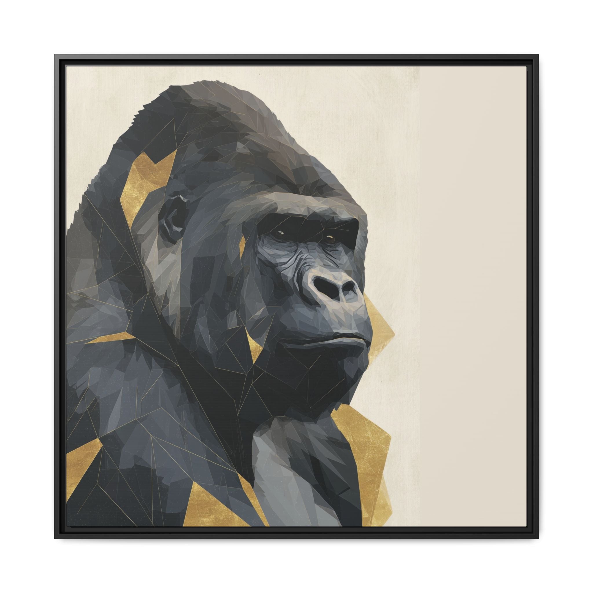 Primal Geometry: Polygonal Gorilla Portrait, Modern Metallic Wildlife Art   |  Personalized & Custom Orders Available