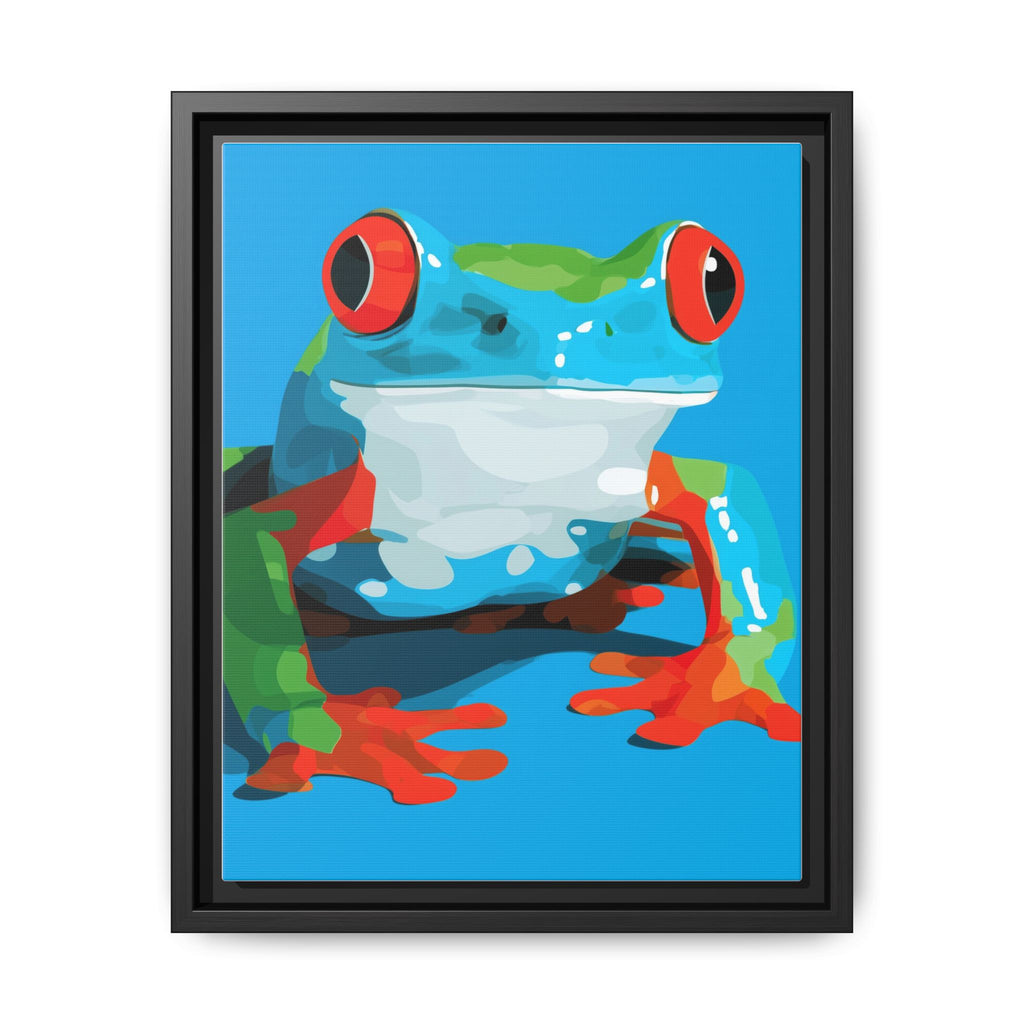 Red-Eyed Green Tree Frog Framed Print : Graphic Design, Pop Art Amphibian Portrait   |  Personalized & Custom Orders Available