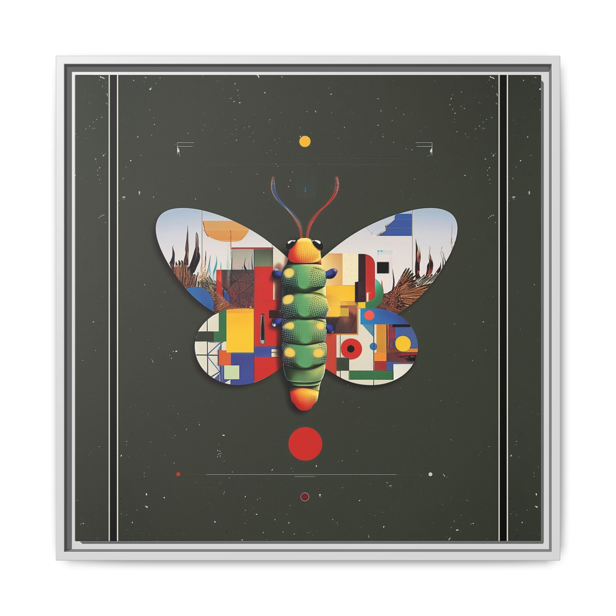 Geometric Butterfly Framed Print : Digital Cubist Interpretation, Modernist Entomological Design   |  Personalized & Custom Orders Available