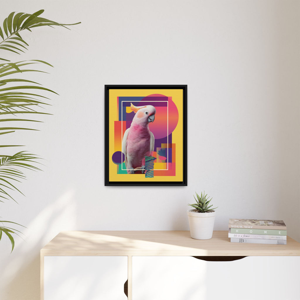 Geometric Cockatoo Composition: Moluccan Parrot Portrait, Modern Abstract Design   |    Custom Orders Available