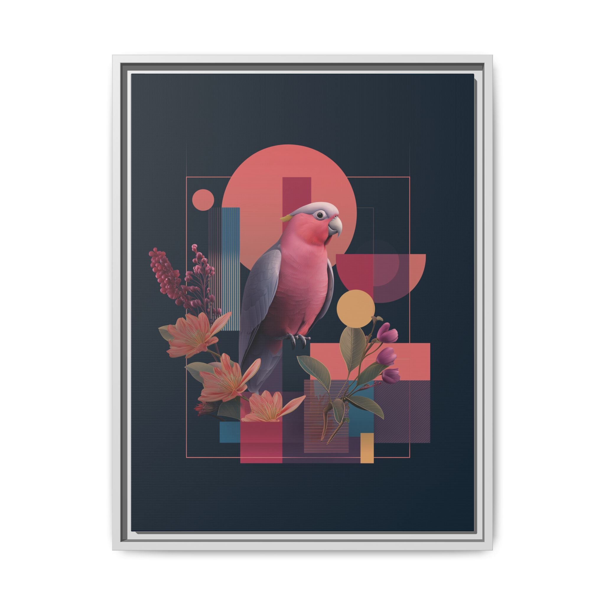 Geometric Rose Galah: Digital Art Deco, Retro-Futuristic Parrot Composition   |    Custom Orders Available