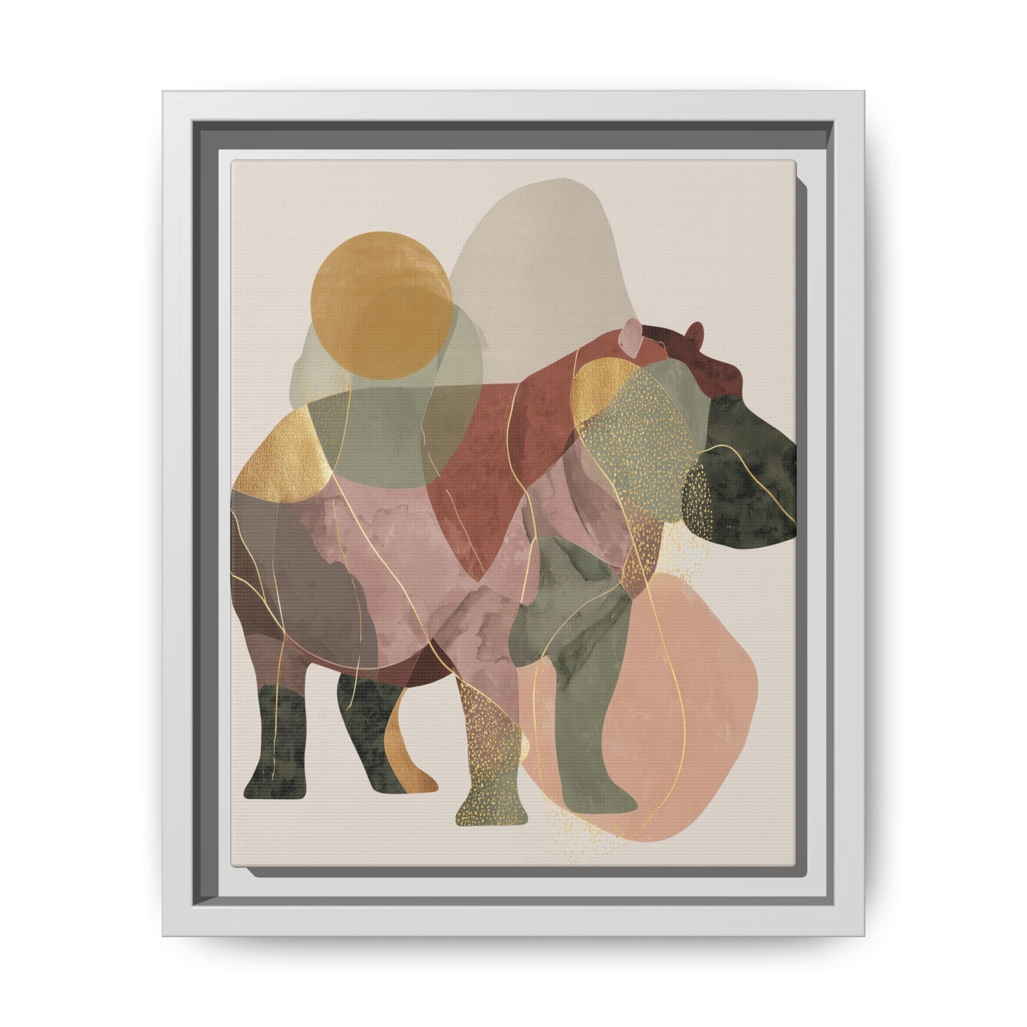 Geometric Hippo: Abstract Animal Art, Modern Watercolor Shapes   |  Personalized & Custom Orders Available