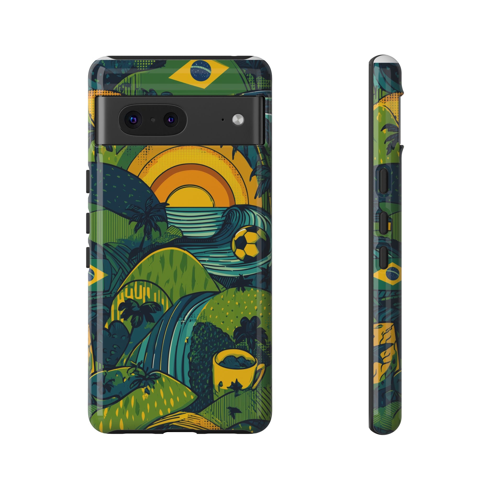 Brazil Tough Cases: Sporty Tropical Phone Case, Fun Beach Vibe Phone Accessory, Summer Travel Gift, Colorful Phone Cover, Casual Style Tech