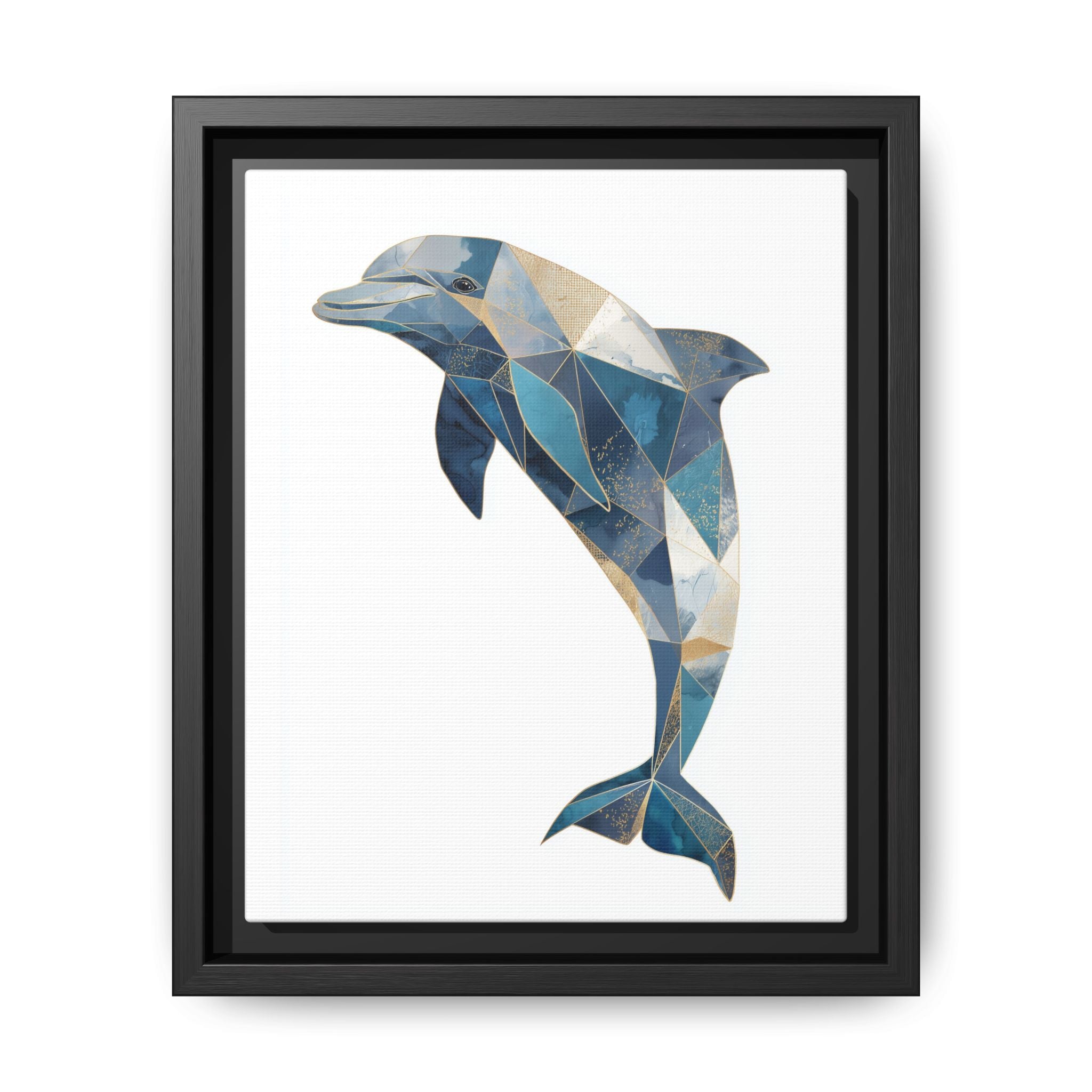 Geometric Dolphin Mosaic Framed Print , Contemporary Marine Art   |  Personalized & Custom Orders Available