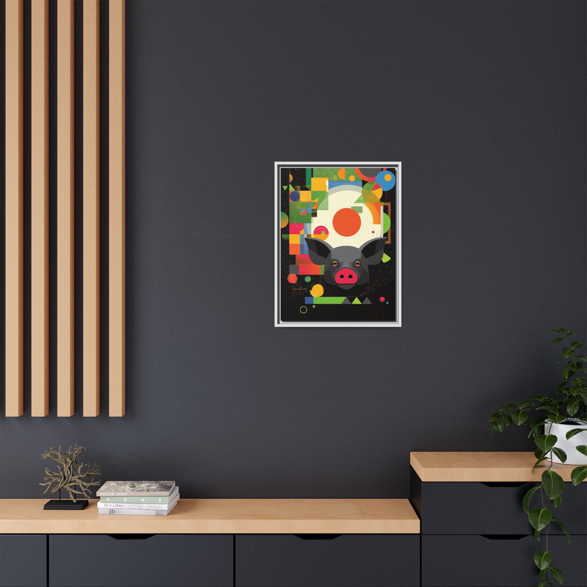 Prismatic Pig: Geometric Abstract Design, Digital Graphic Art Illustration   |    Custom Orders Available