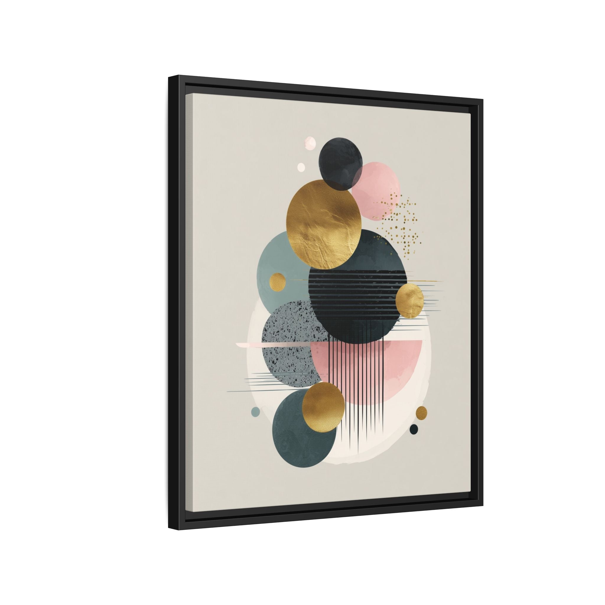 Geometric Harmony: Intersecting Circles, Mid-Century Modern Design, Abstract Metallic Composition   |   Custom Orders Accepted