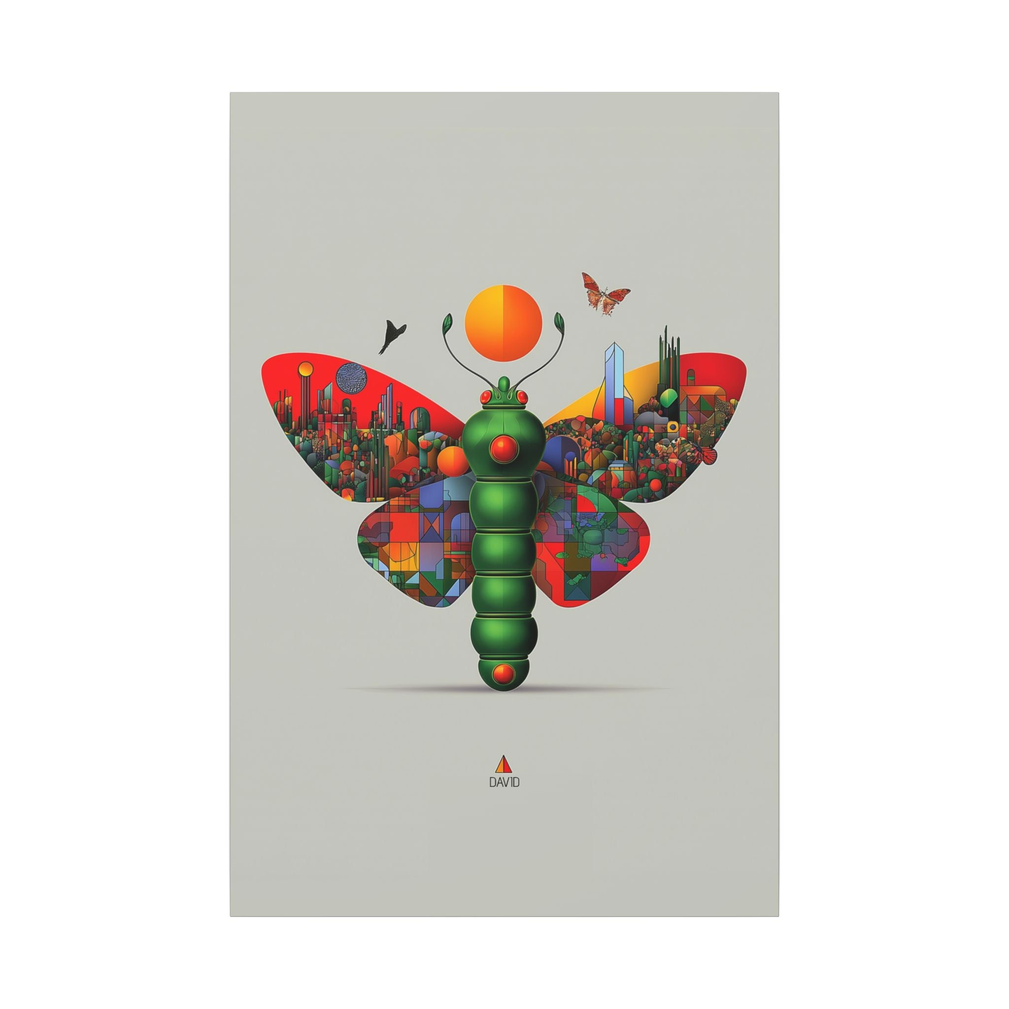 Personalized Butterfly Print: Geometric Urban Landscape, Futuristic Digital Art   |    Custom Orders Available
