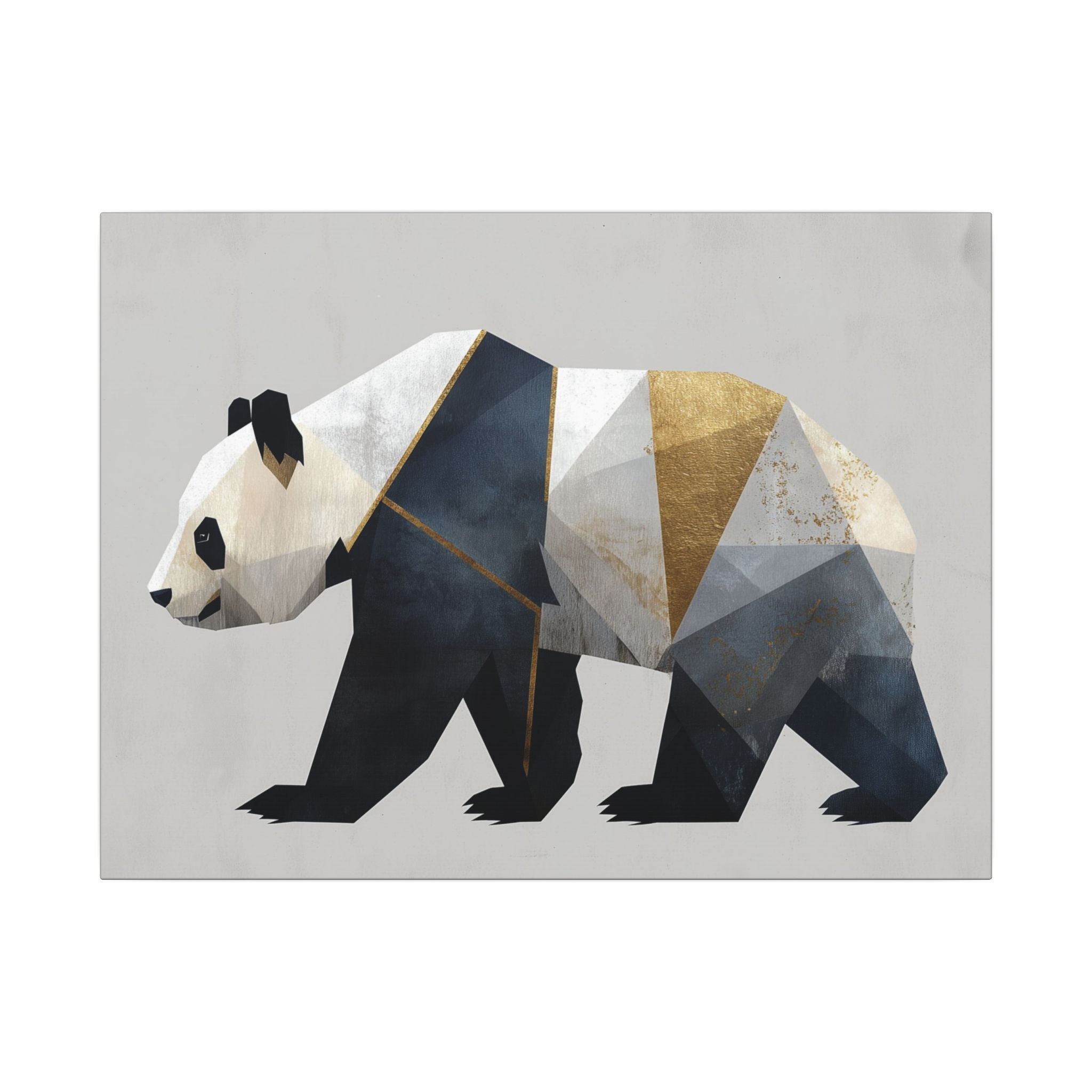 Geometric Panda Mosaic: Cubist Wildlife Art, Angular Polygon Design, Modern Metallic Illustration   |  Personalized & Custom Orders