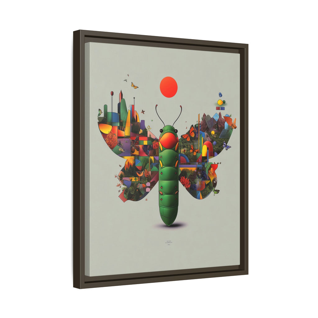 Geometric Chrysalis Framed Print : Butterfly Transformation, Digital Abstract Landscape Metaphor   |  Personalized & Custom Orders