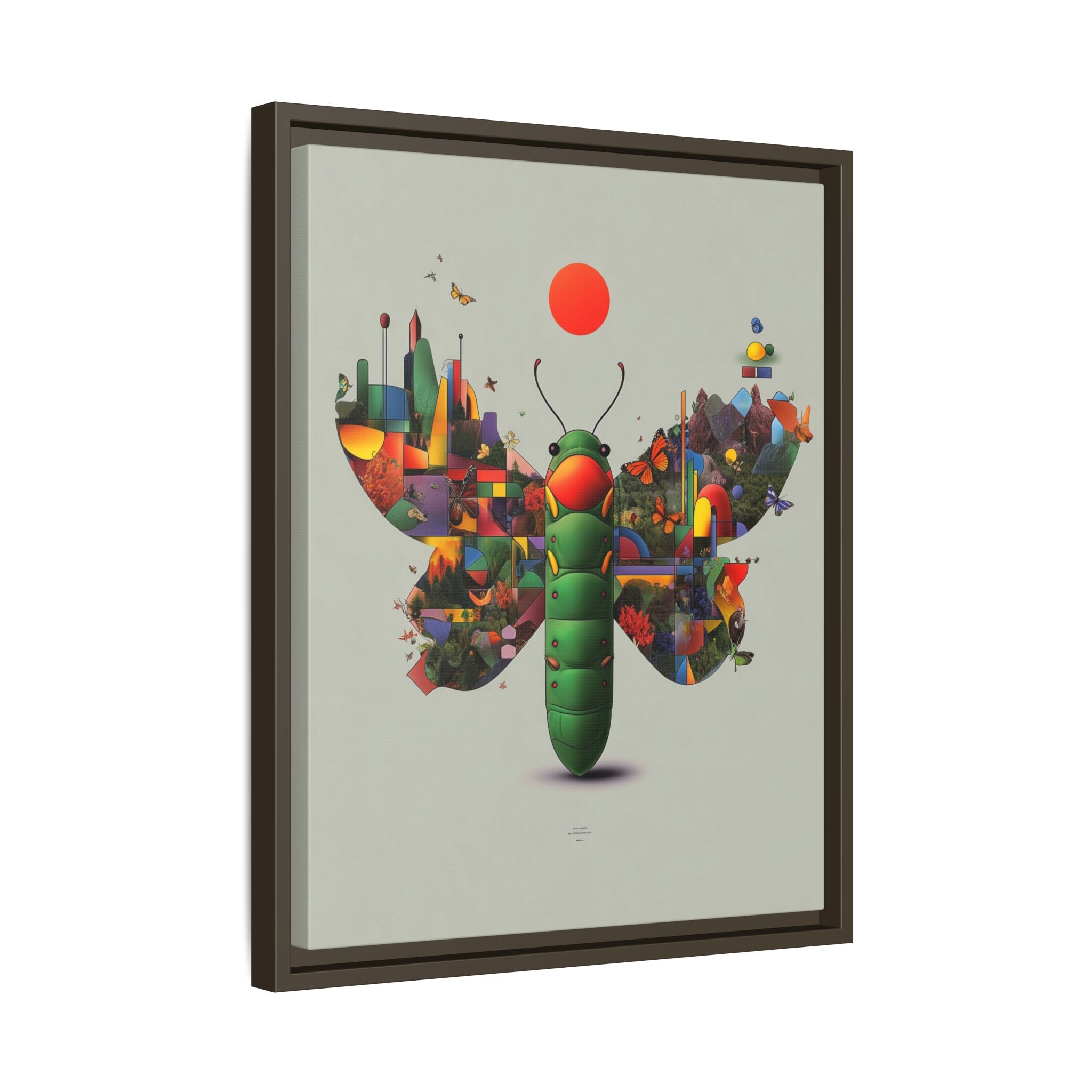 Geometric Chrysalis Framed Print : Butterfly Transformation, Digital Abstract Landscape Metaphor   |  Personalized & Custom Orders