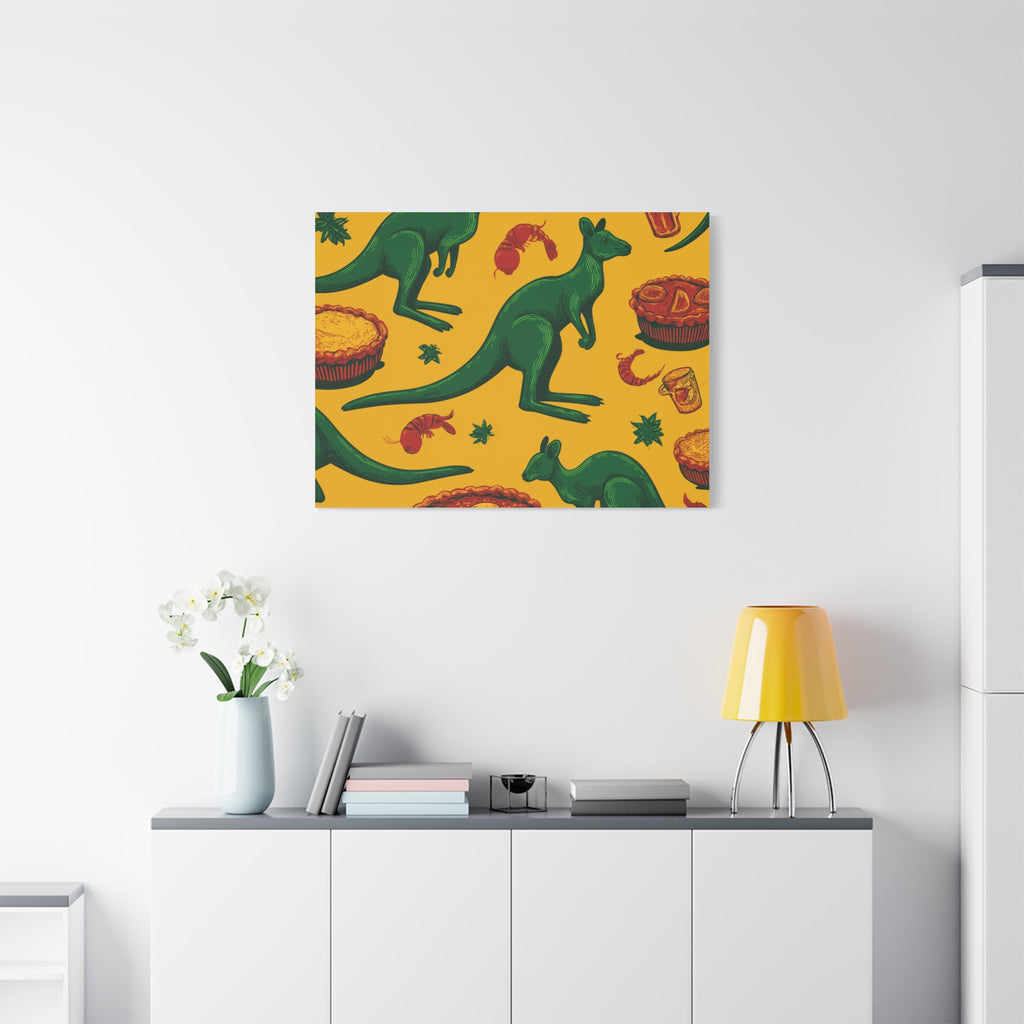 Kangaroo Canvas Wall Art, Vibrant Animal Decor, Unique Gift for Nature Lovers, Fun Kitchen Wall Hanging, Australian Themed Art