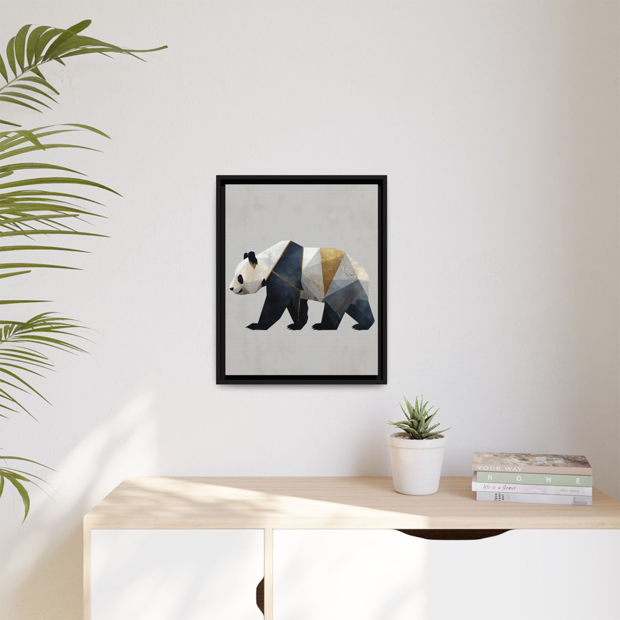 Geometric Panda: Cubist Animal Portrait, Modern Minimalist Art Style   |  Personalized & Custom Orders Available