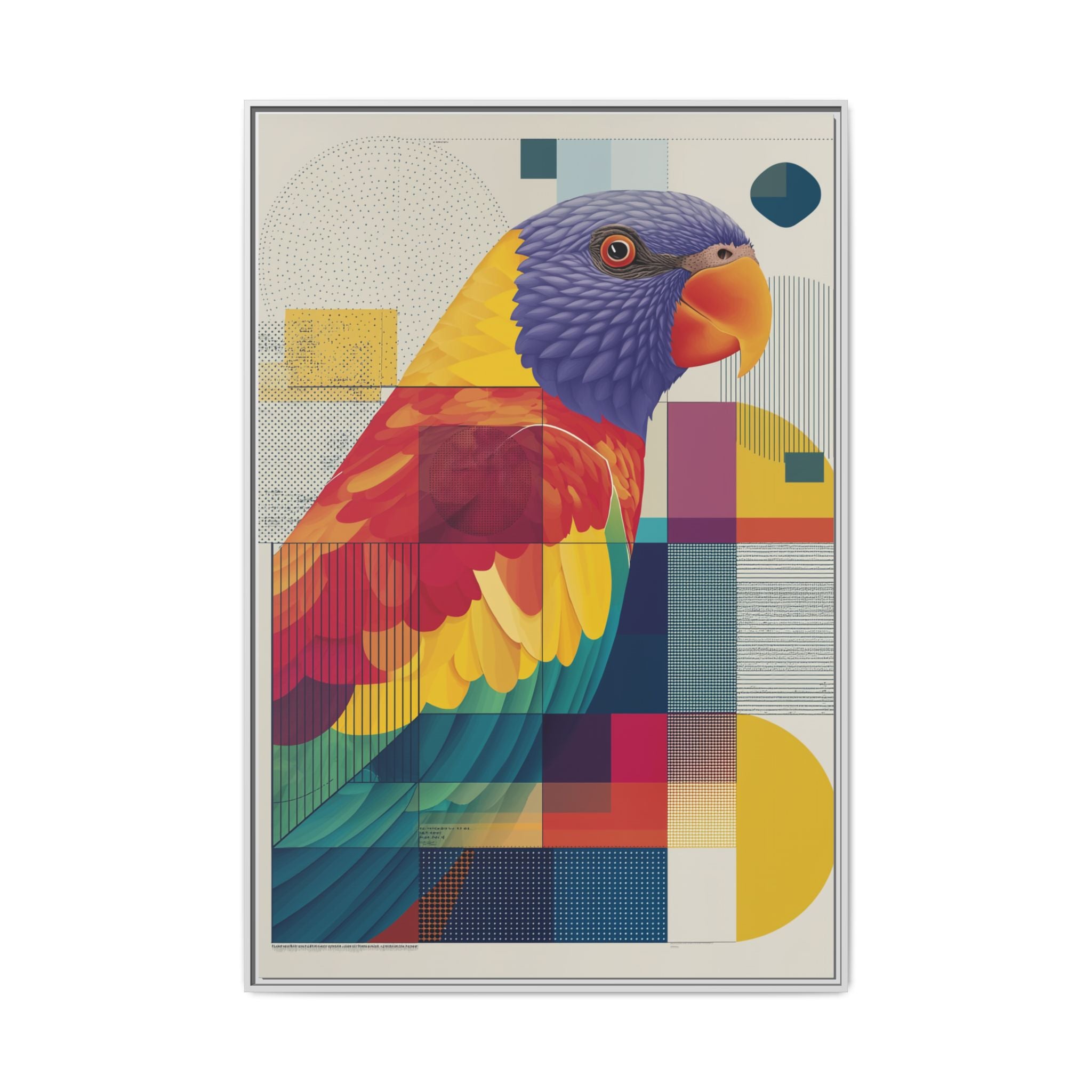 Prismatic Parrot: Geometric Deconstruction, Modern Abstract Art   |    Custom Orders Available