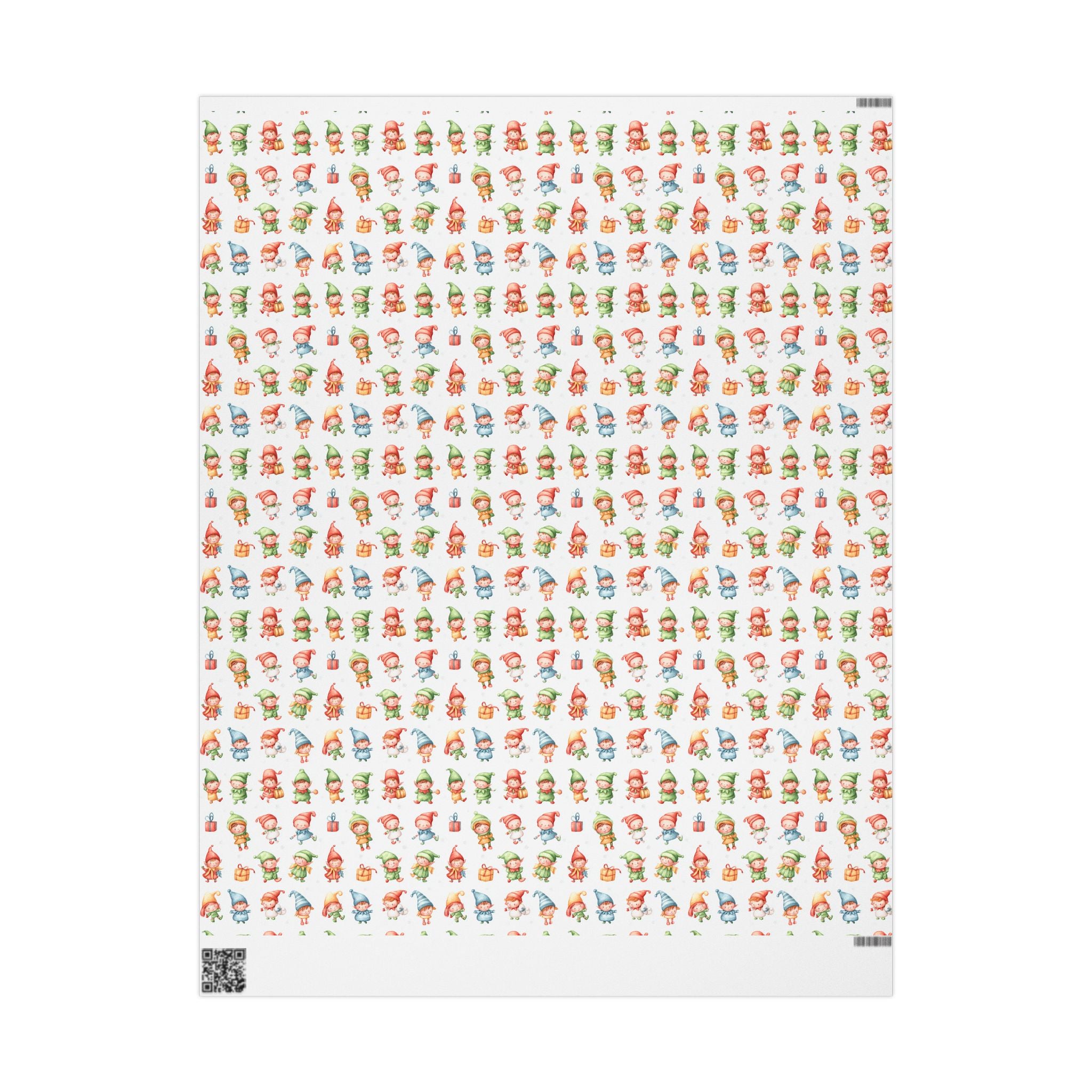 Wrapping Paper – Cute Watercolor Christmas Elves Gift Wrap