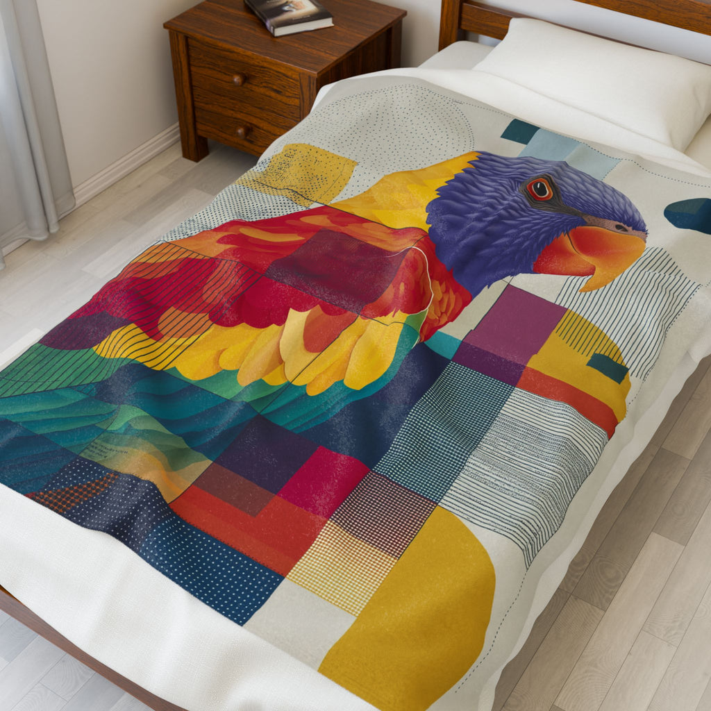 Chromatic Parrot Quilt Cover, Doona Cover, Duvet : Geometric Prismatic Design, Modern Cubist Illustration   |    Custom Orders Available
