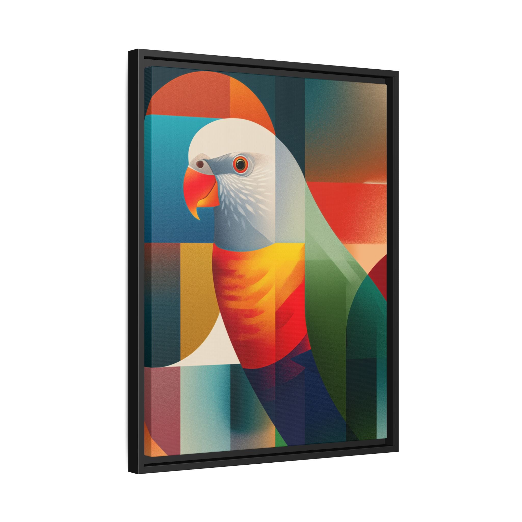 Cubist Parrot Mosaic: Geometric Digital Portrait, Vibrant Abstract Rendering   |  Personalized & Custom Orders Available