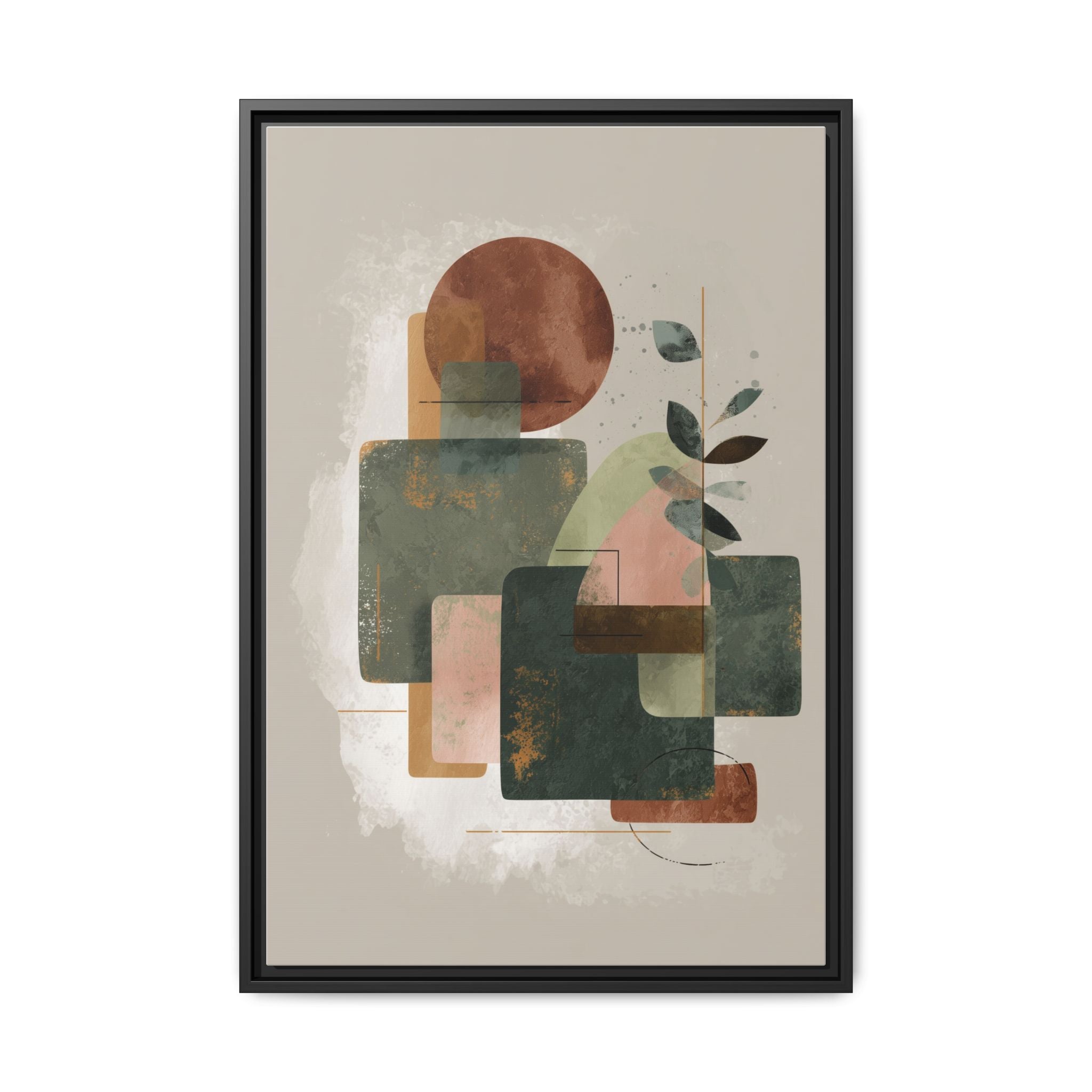 Geometric Harmony: Abstract Watercolor Composition, Mid-Century Modern Design, Organic Shapes   |   Custom Orders Accepted