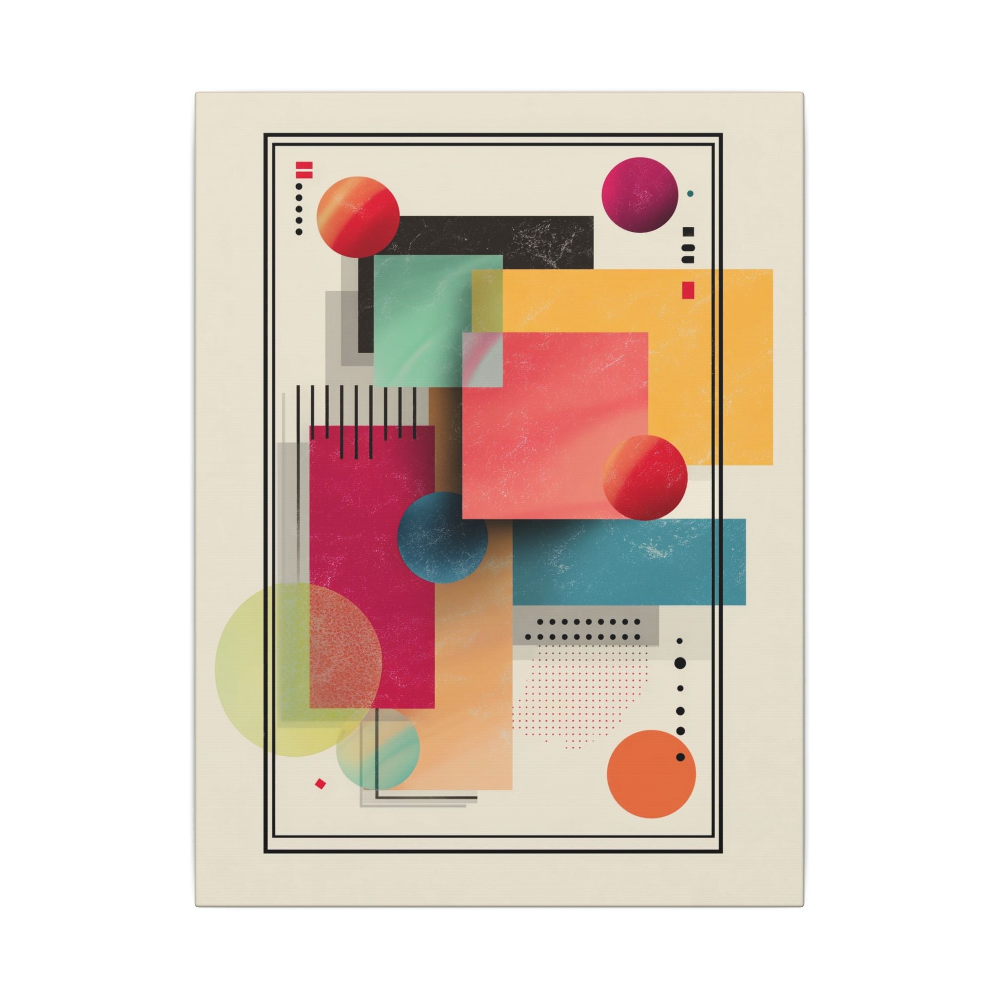 Geometric Dynamism: Bauhaus Abstraction, Translucent Shapes, Modernist Composition   |   Custom Orders Accepted