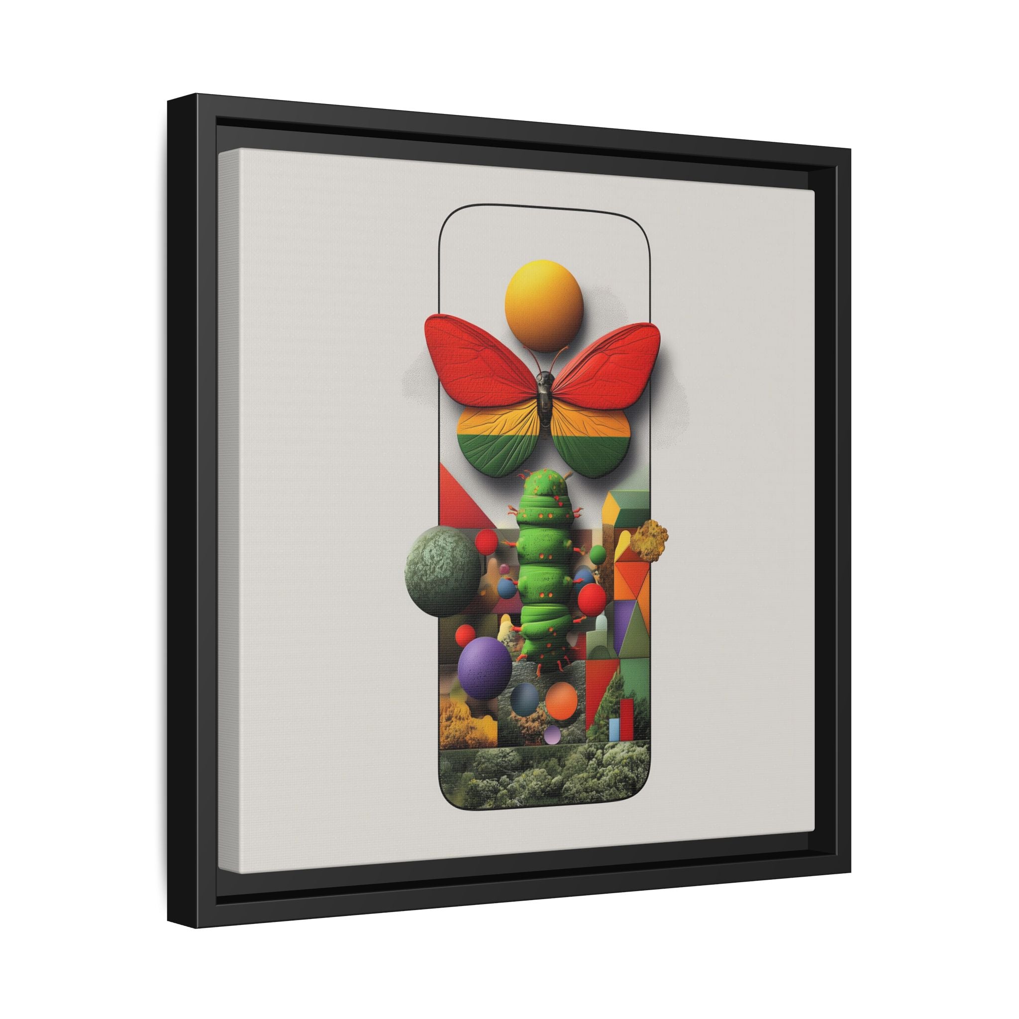 Metamorphosis Framed Print : Geometric Nature Transformation, Vibrant Butterfly Composition   |  Personalized & Custom Orders Available