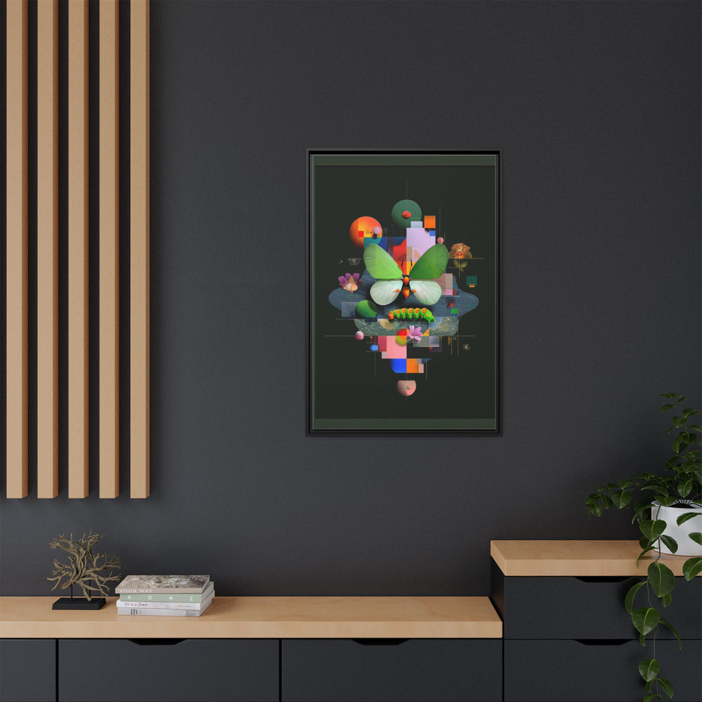 Metamorphosis Geometry Framed Print : Digital Nature Synthesis, Butterfly Abstraction   |  Personalized & Custom Orders Available