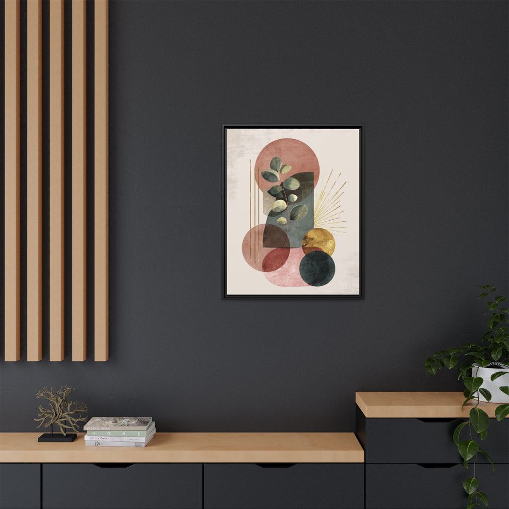 Botanical Geometric Symphony: Eucalyptus Harmony, Metallic Intersections, Modern Earth Tones   |   Custom Orders Accepted