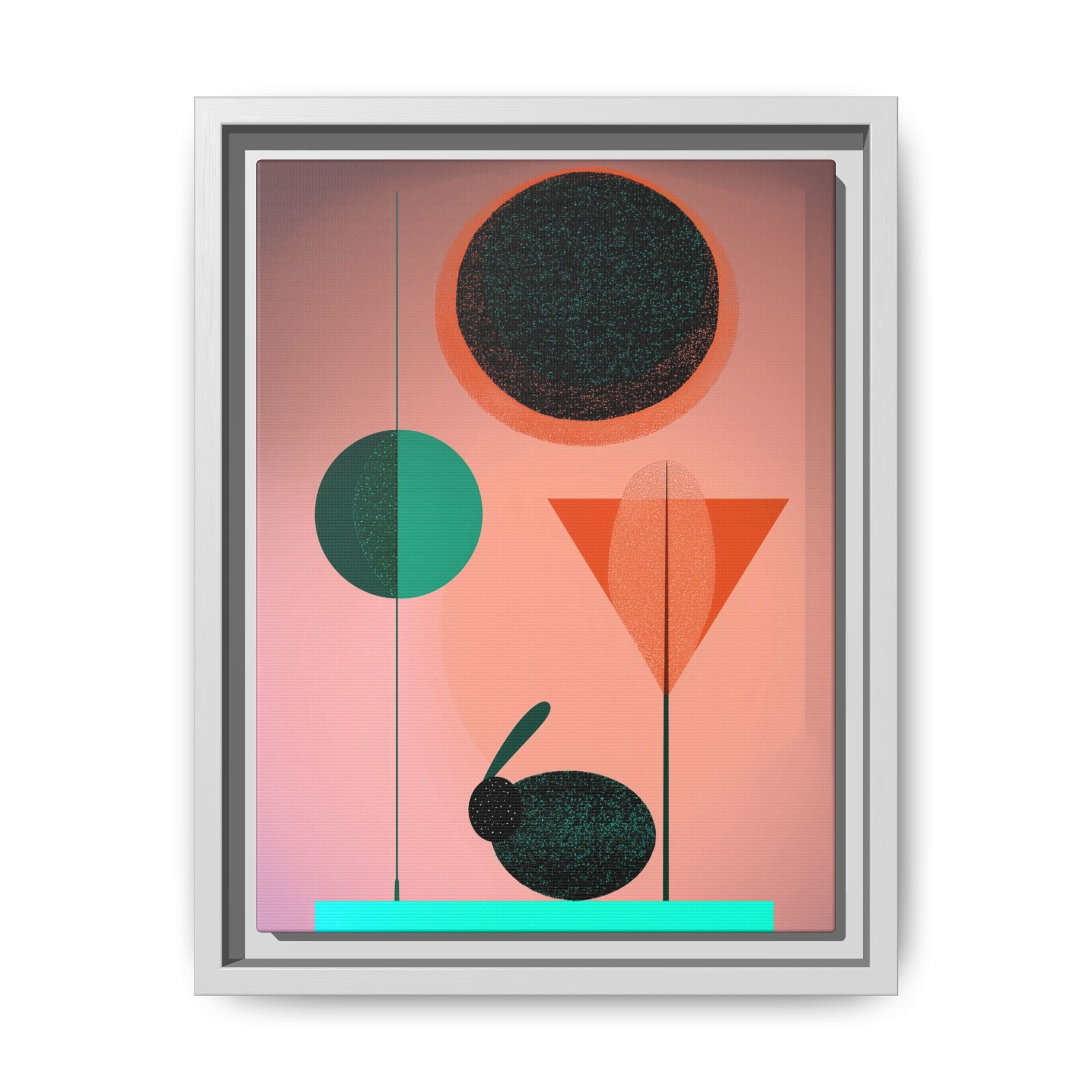 Geometric Harmony: Abstract Minimalist Composition, Organic Shapes and Color Play, Geometric Design with Teal and Orange Palette   |